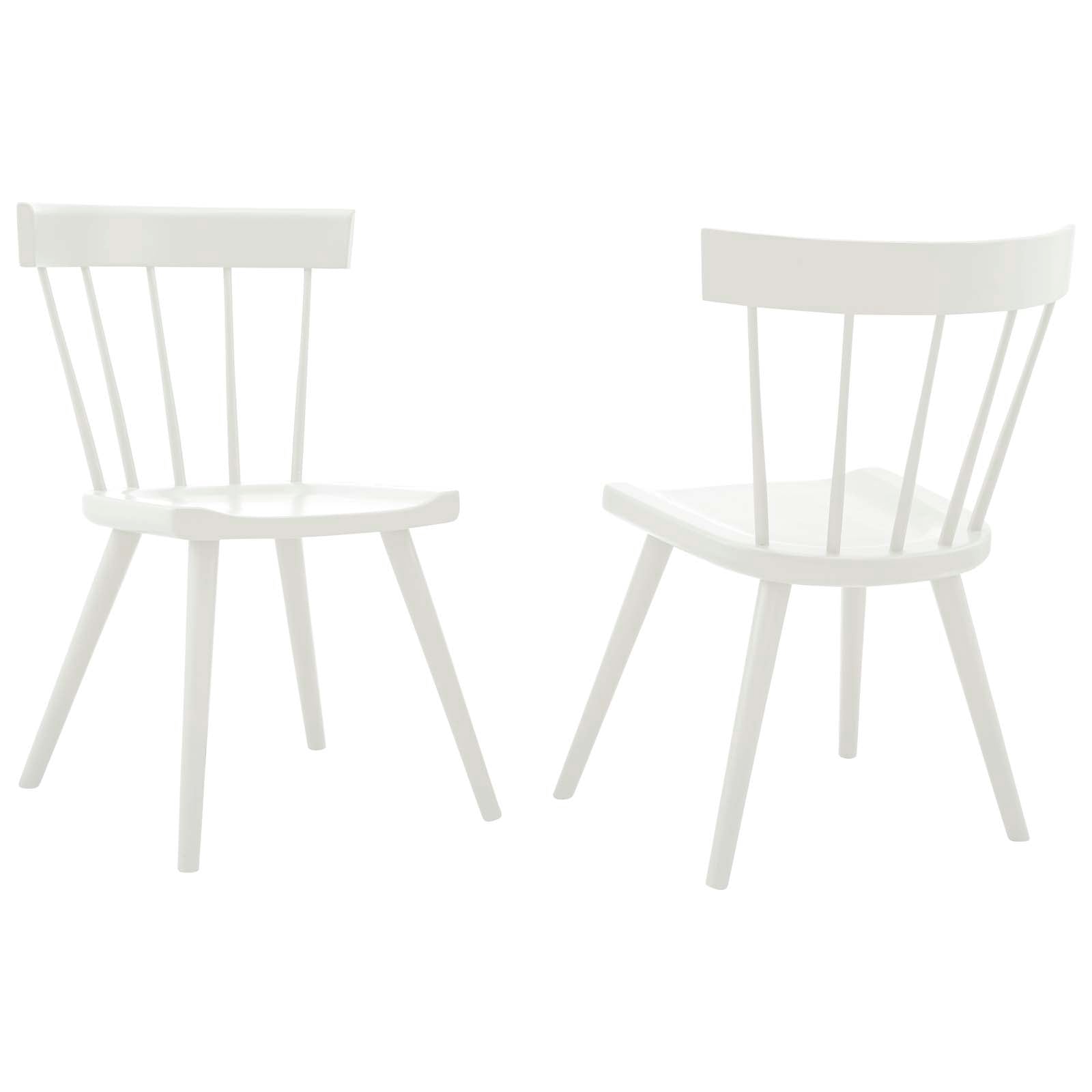 Modway Dining Chairs - Sutter Wood Dining Side Chair Set Of 2 White