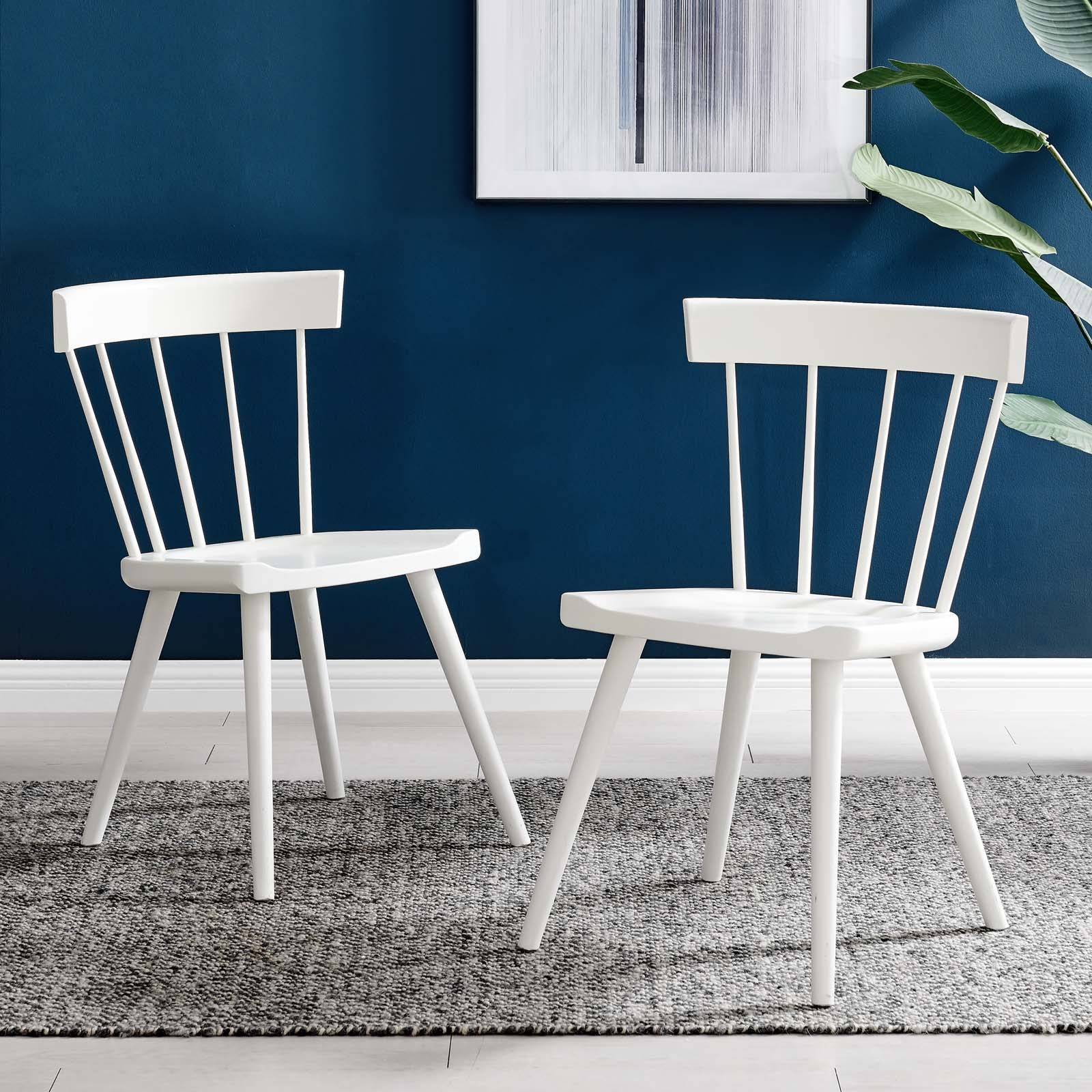 Modway Dining Chairs - Sutter Wood Dining Side Chair Set Of 2 White