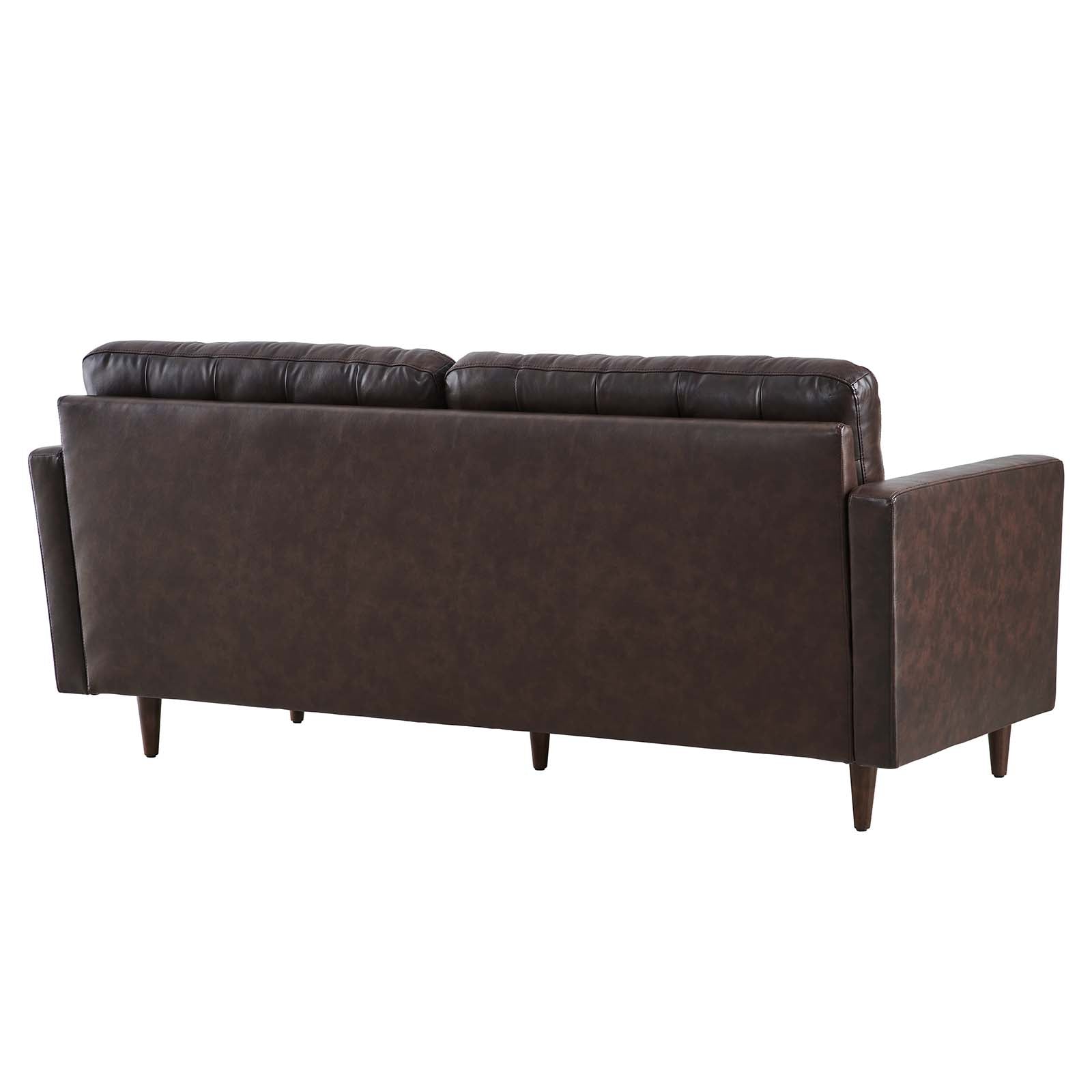 Modway Sofas & Couches - Exalt Tufted Vegan Leather Sofa Brown