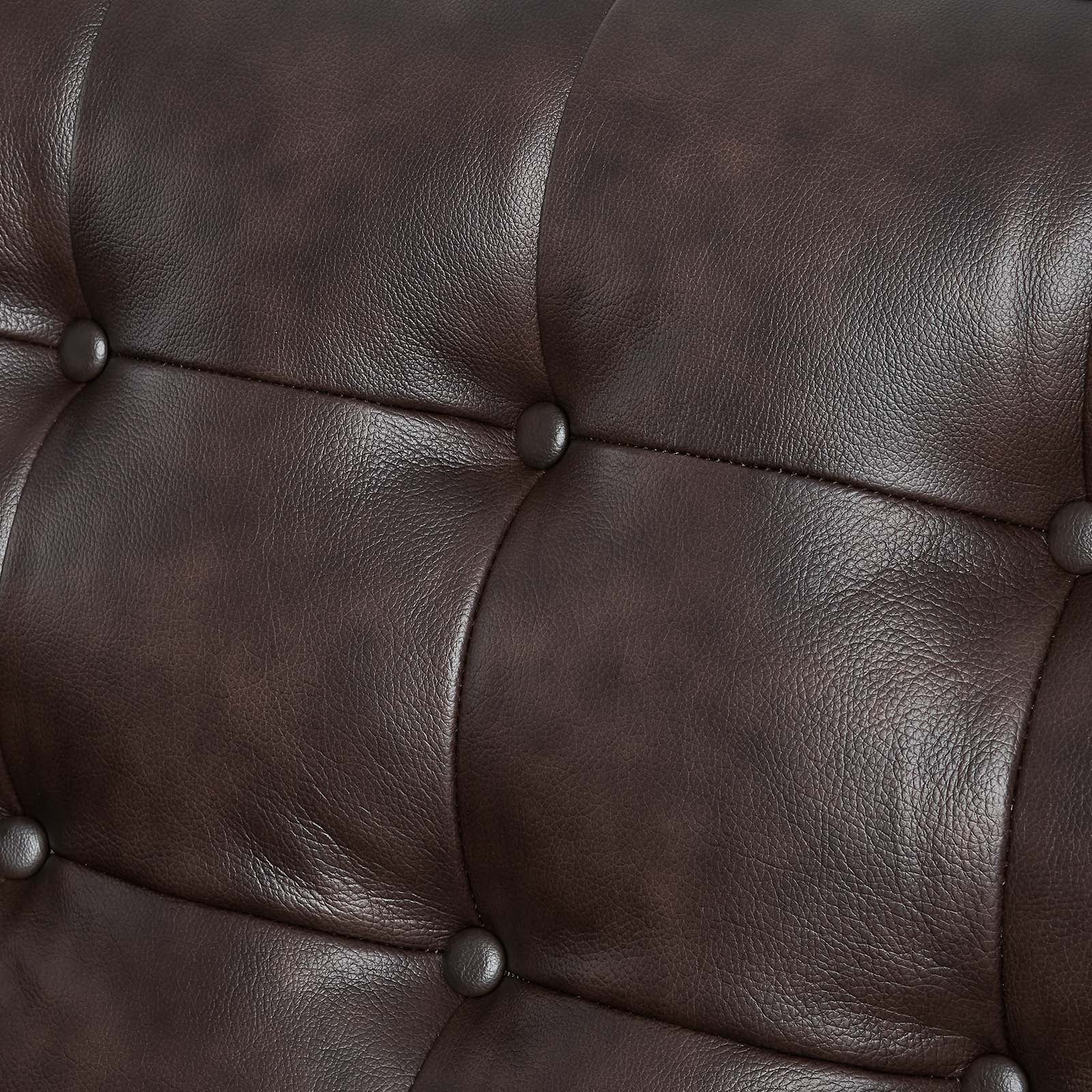 Modway Sofas & Couches - Exalt Tufted Vegan Leather Sofa Brown
