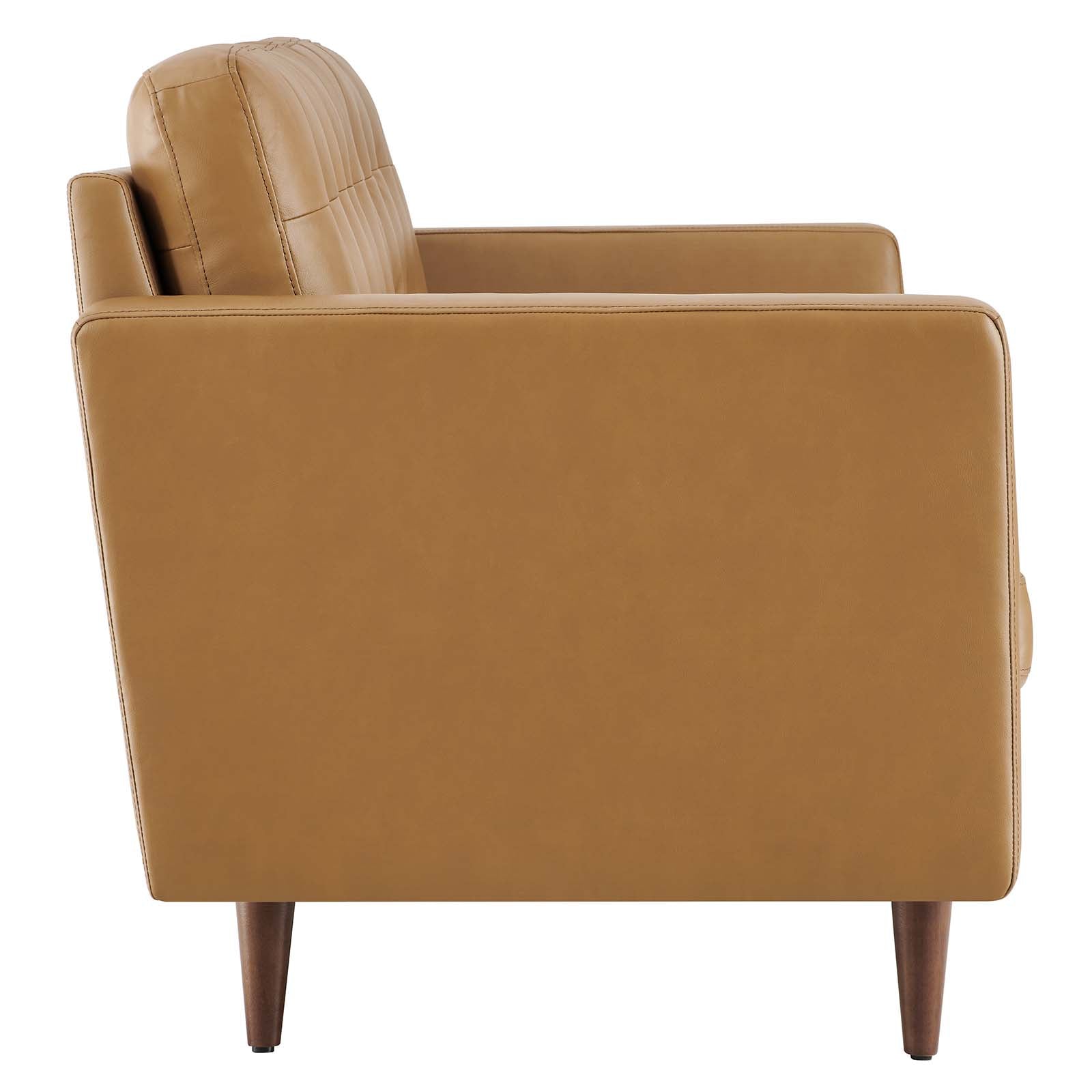 Modway Sofas & Couches - Exalt Tufted Vegan Leather Sofa Tan 34" H