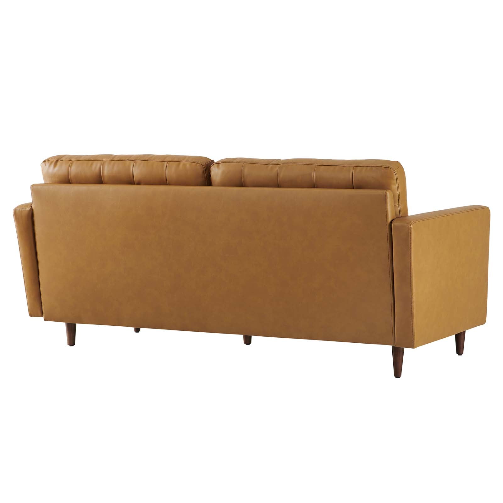 Modway Sofas & Couches - Exalt Tufted Vegan Leather Sofa Tan 34" H