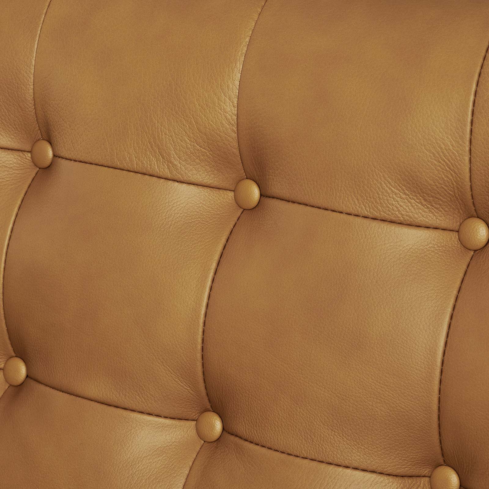 Modway Sofas & Couches - Exalt Tufted Vegan Leather Sofa Tan 34" H