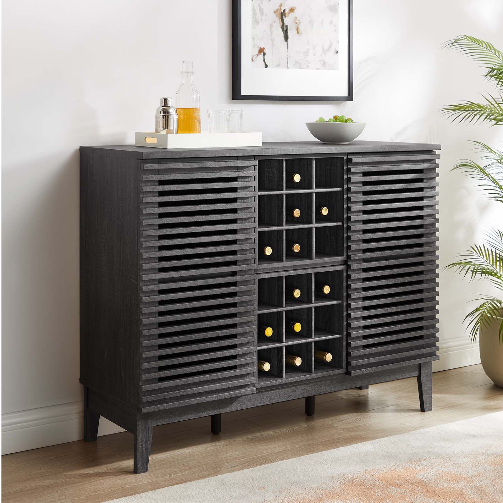 Modway Buffets & Cabinets - Render Bar Cabinet Charcoal