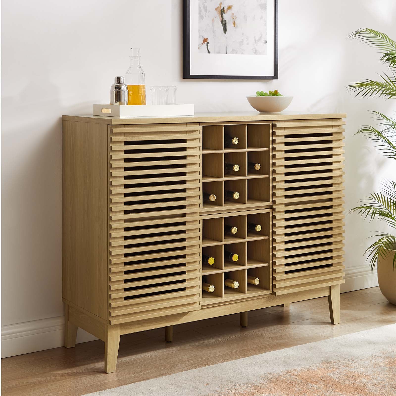 Modway Buffets & Cabinets - Render Bar Cabinet Oak