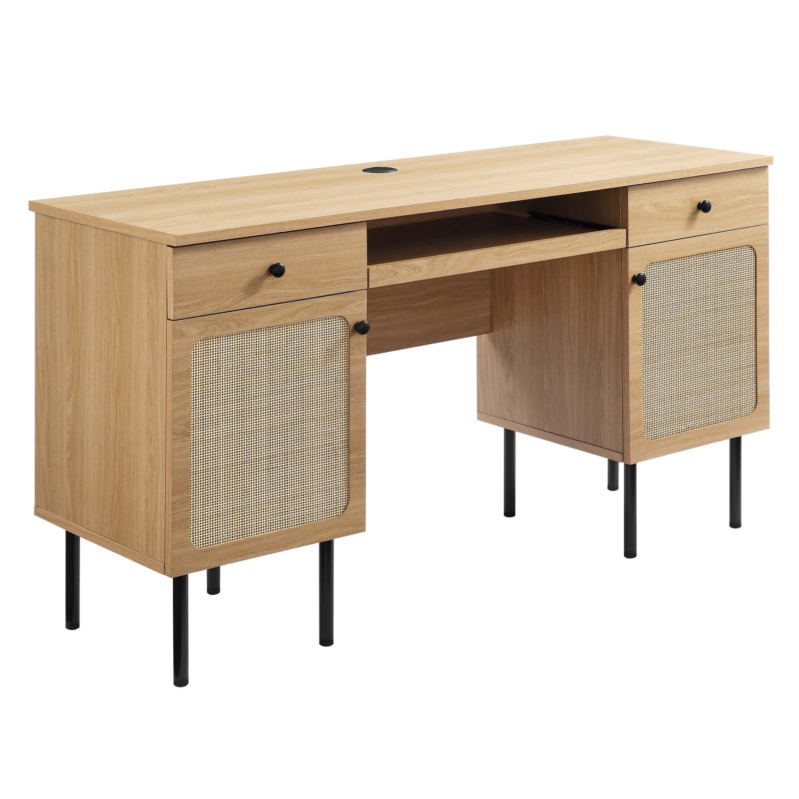 Modway Desks - Chaucer-Office-Desk-Oak