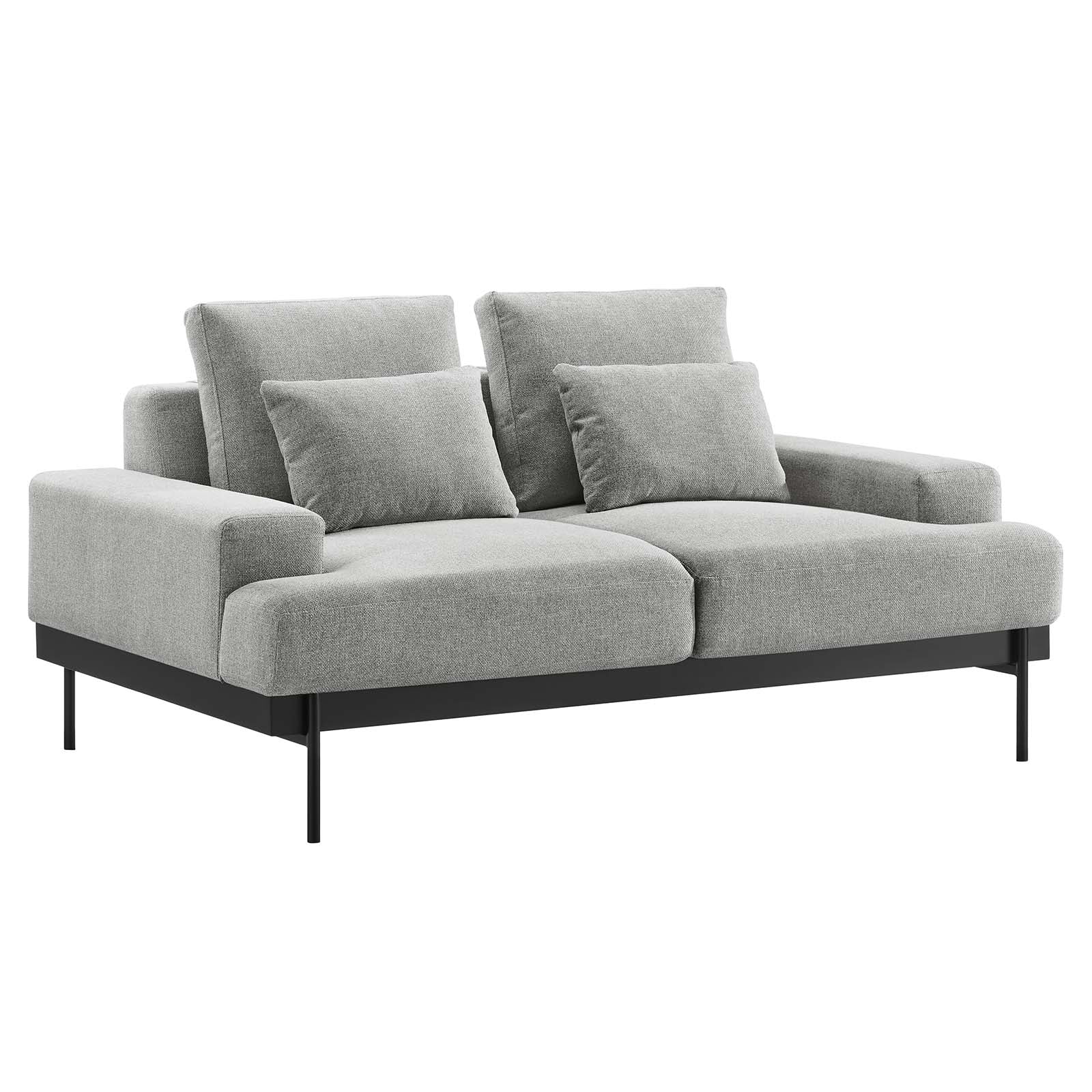 Modway Loveseats - Proximity-Upholstered-Fabric-Loveseat-Light-Gray
