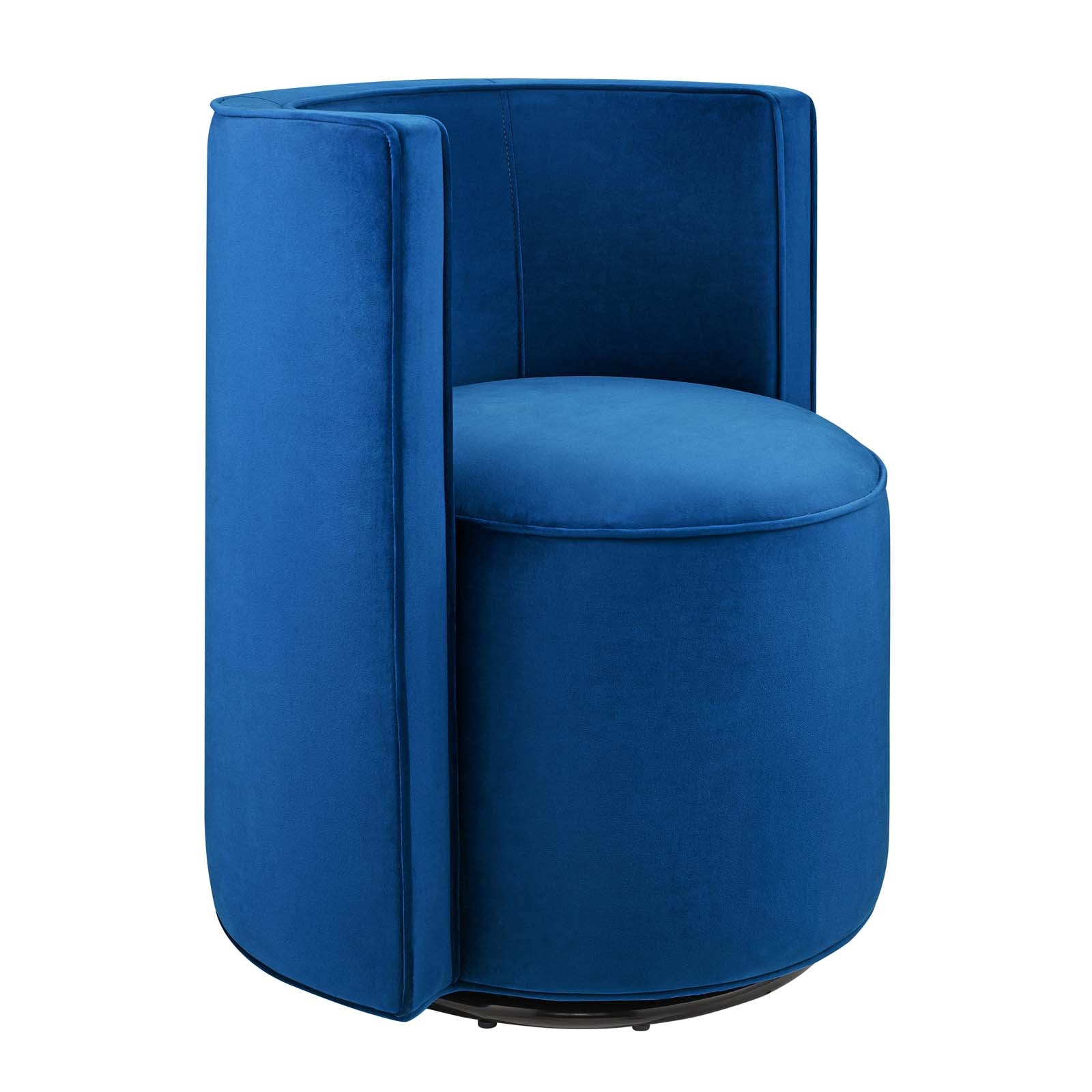 Modway Accent Chairs - Della-Performance-Velvet-Fabric-Swivel-Chair-Navy