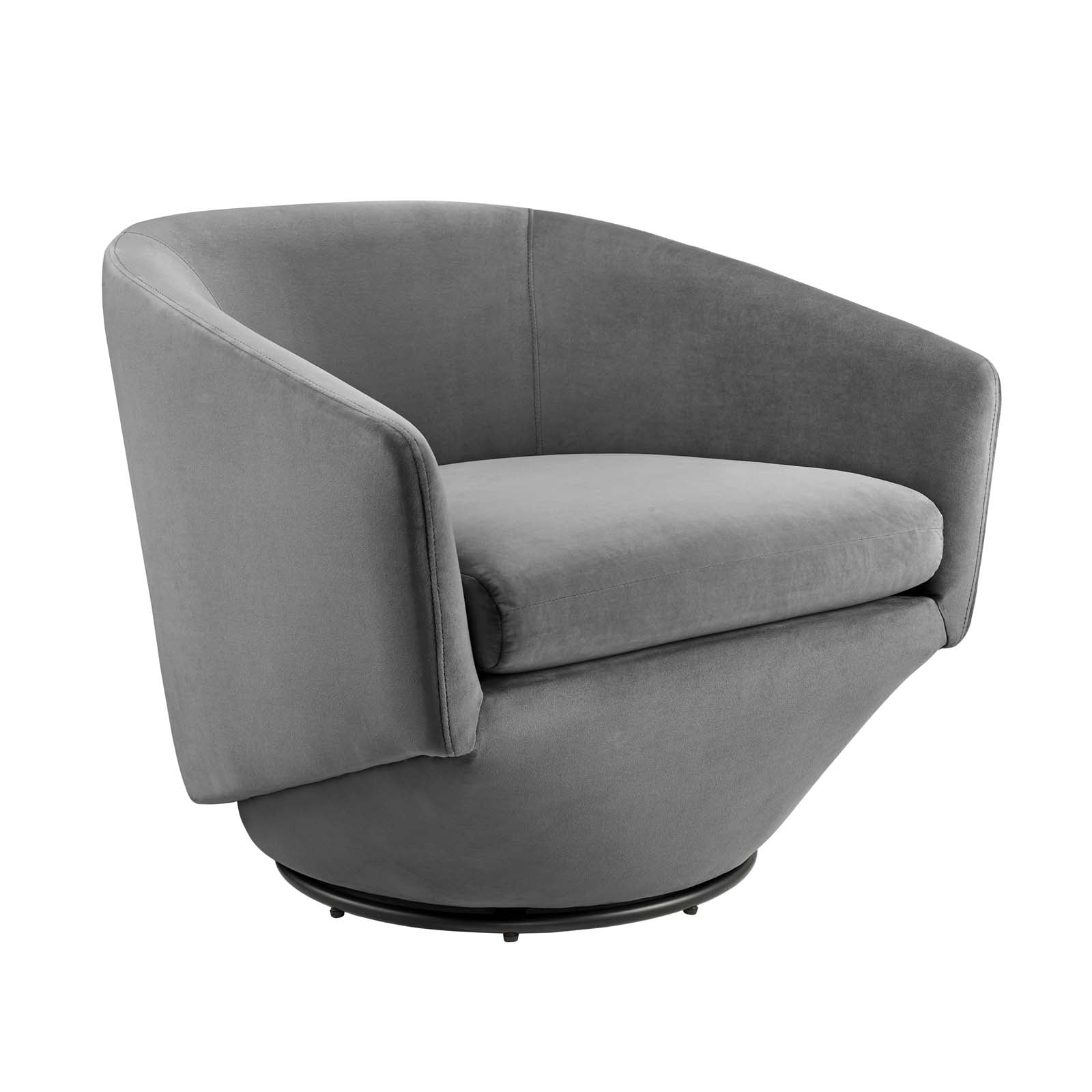Modway Accent Chairs - Series-Performance-Velvet-Fabric-Swivel-Chair-Gray