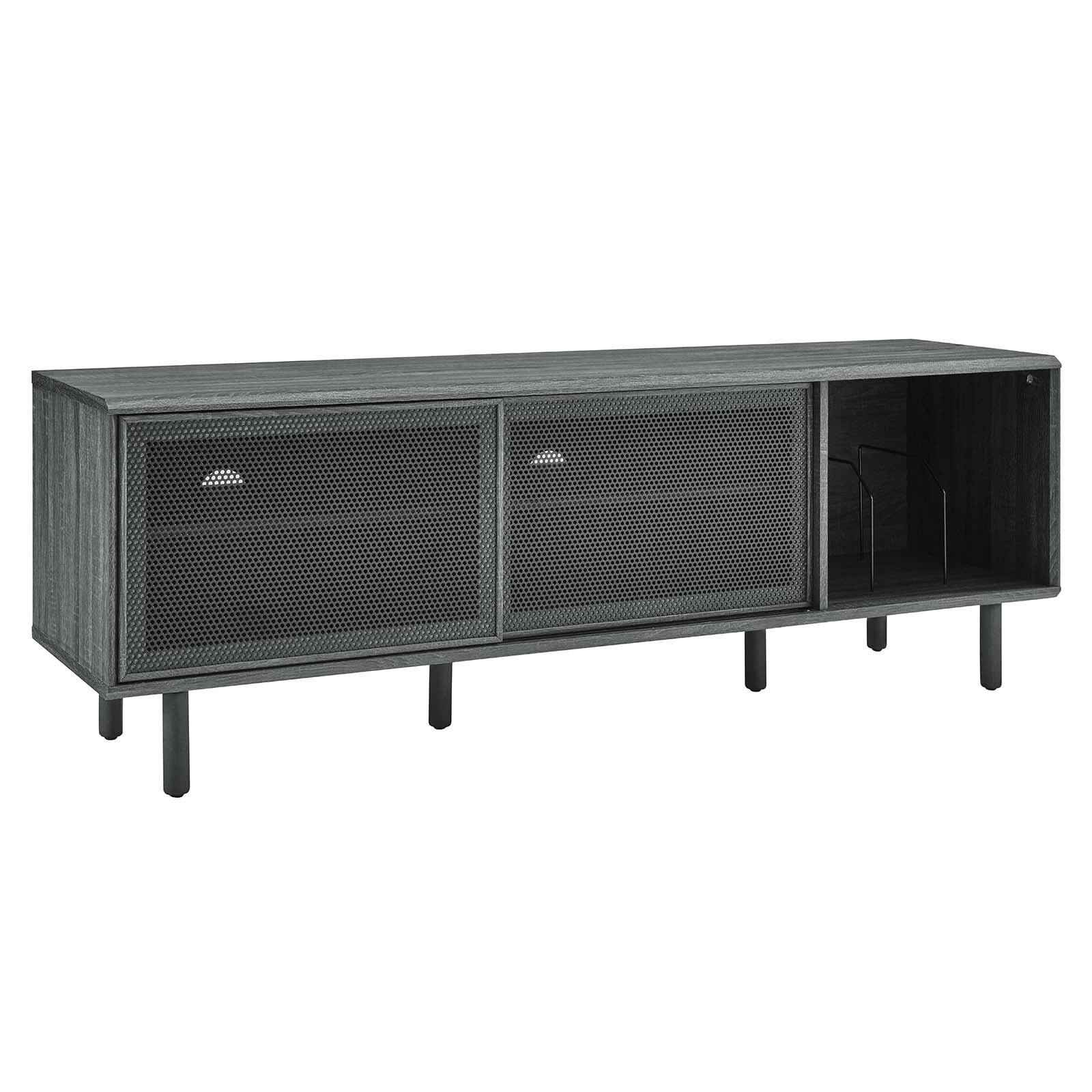Modway TV & Media Units - Kurtis-67"-TV-and-Vinyl-Record-Stand-Charcoal