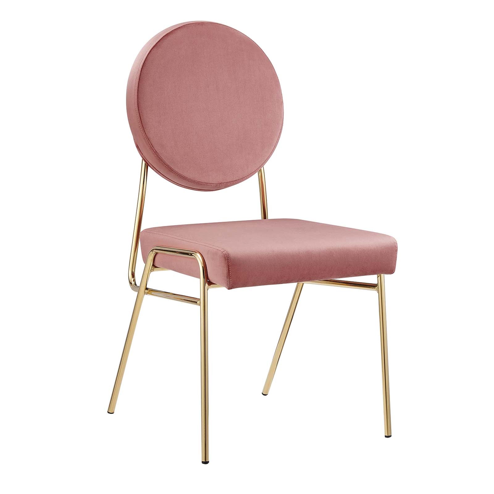 Modway Dining Chairs - Craft-Performance-Velvet-Dining-Side-Chair-Gold-Dusty-Rose
