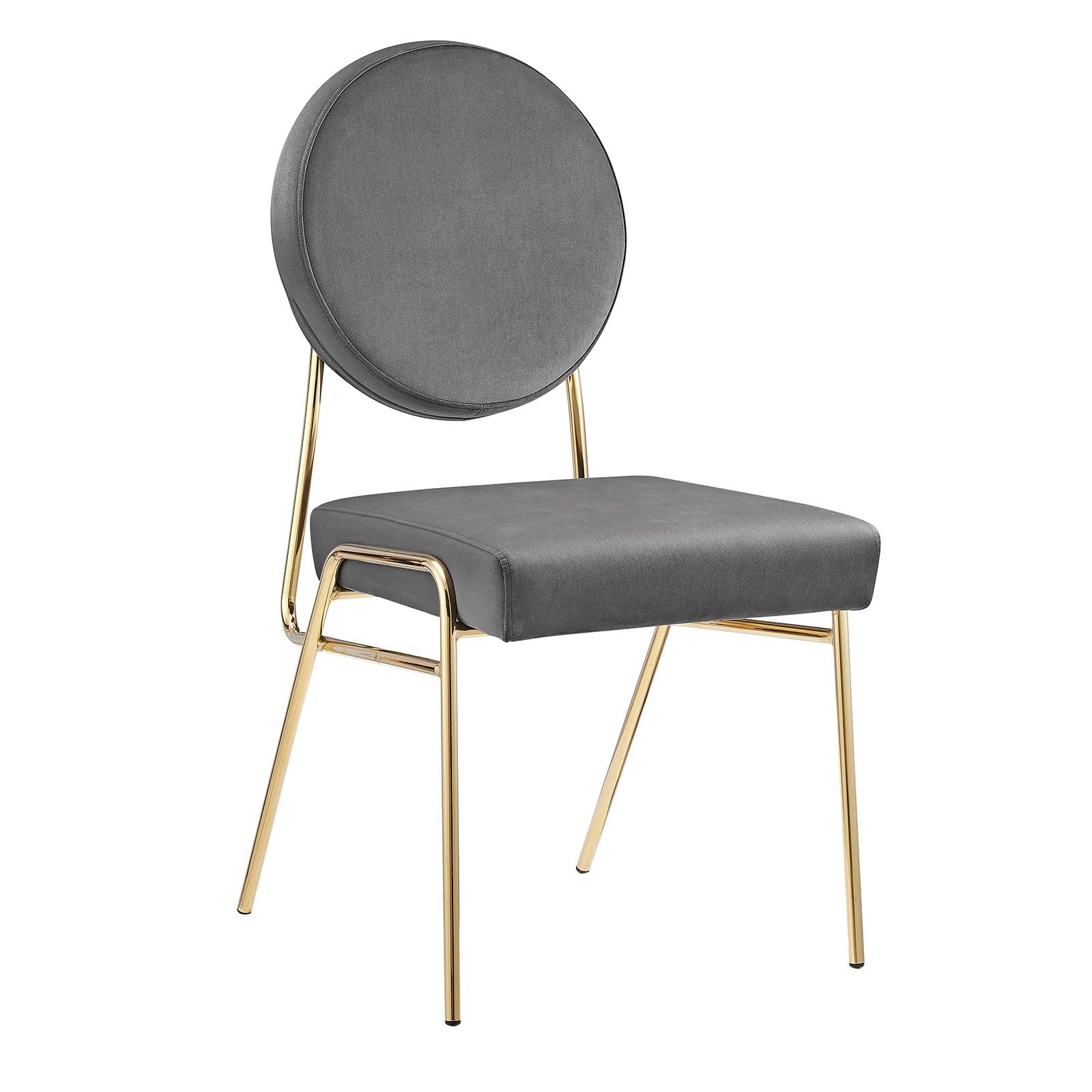 Modway Dining Chairs - Craft-Performance-Velvet-Dining-Side-Chair-Gold-Gray