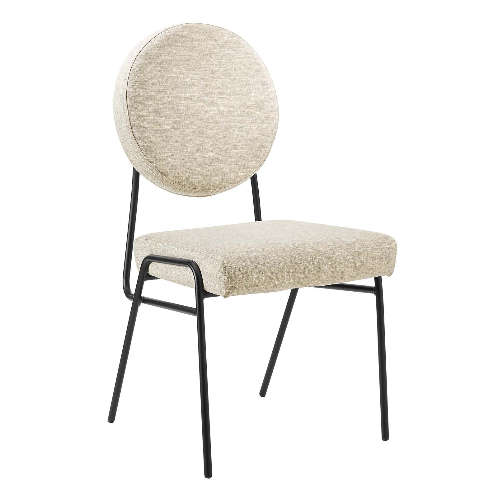 Modway Dining Chairs - Craft-Upholstered-Fabric-Dining-Side-Chairs-Black-Beige