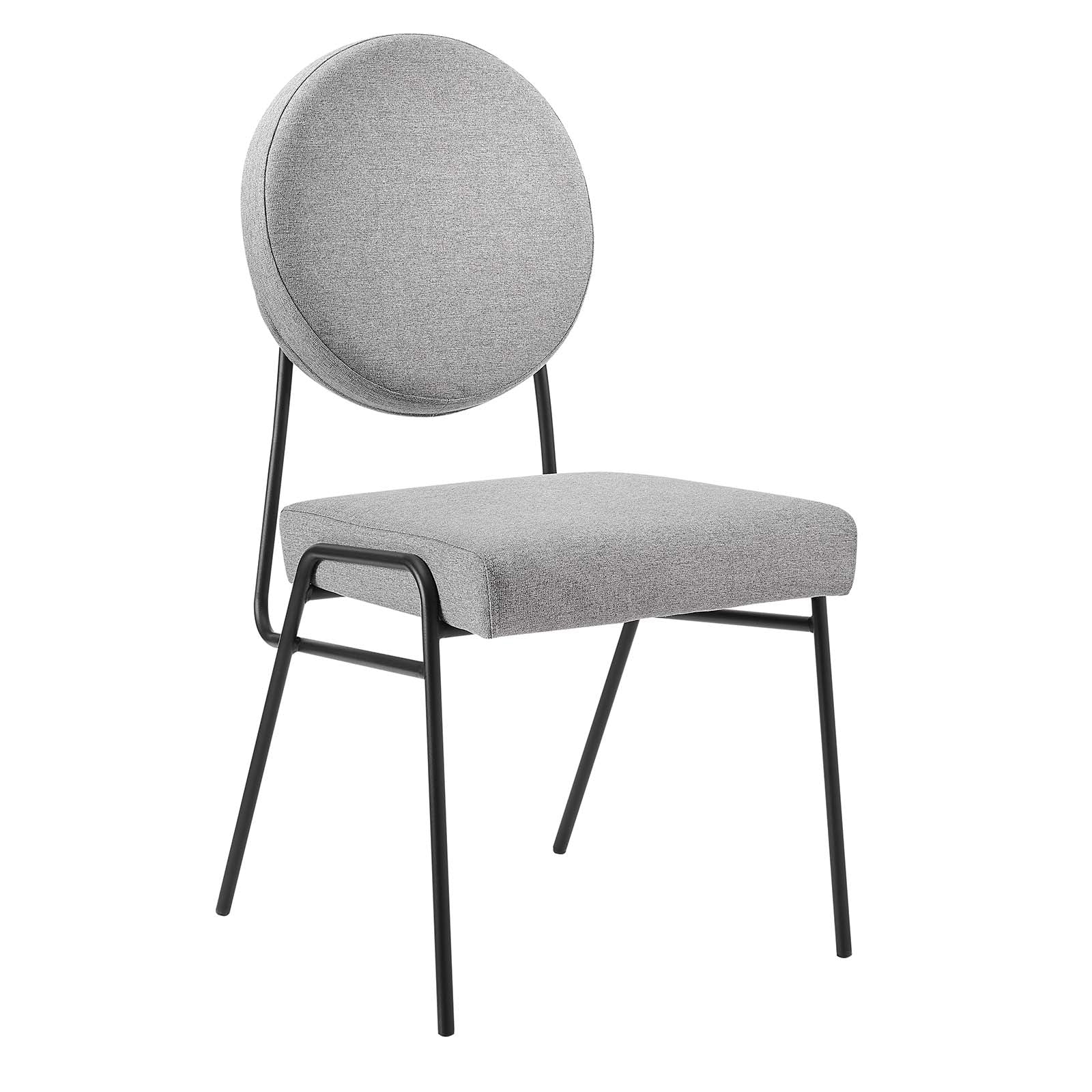Modway Dining Chairs - Craft-Upholstered-Fabric-Dining-Side-Chairs-Black-Light-Gray