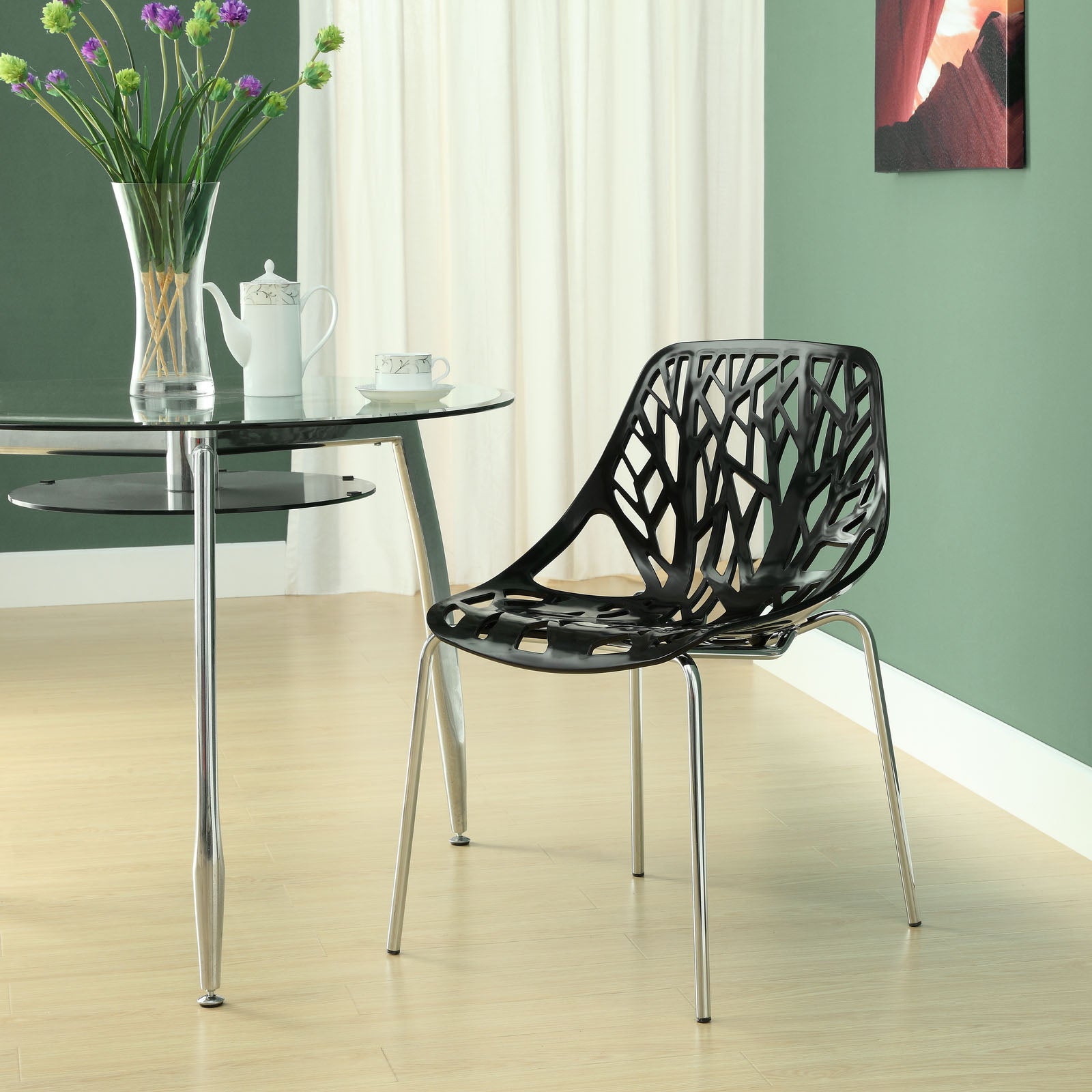 Modway Dining Chairs - Stencil Dining Side Chair Black