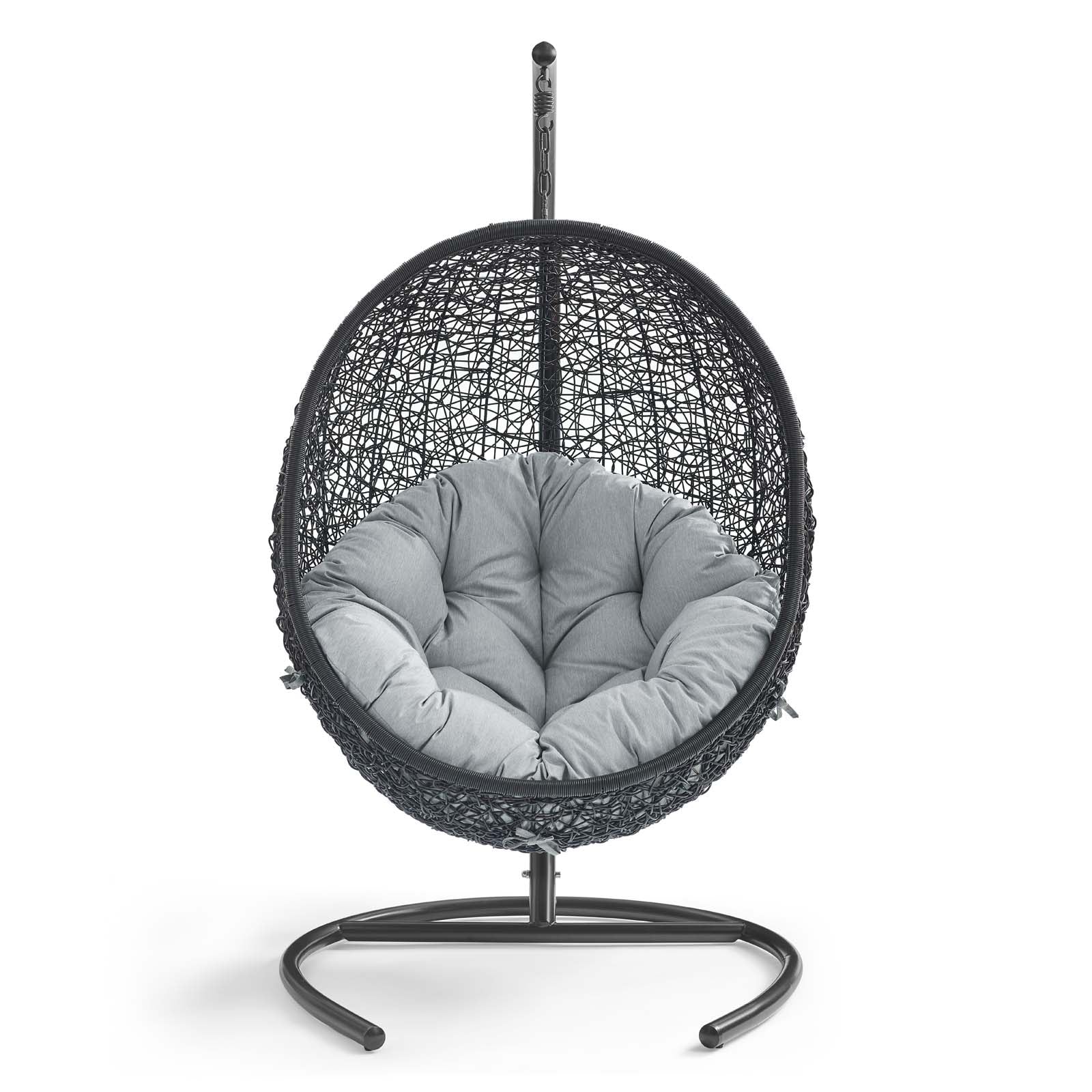 Modway Outdoor Loungers - Encase Swing Outdoor Patio Lounge Chair Gray