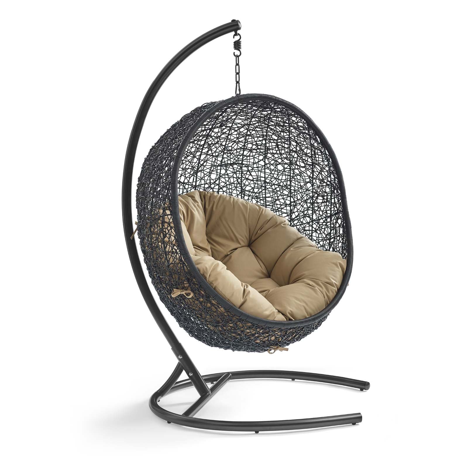 Modway Outdoor Swings - Encase Swing Outdoor Patio Lounge Chair Mocha