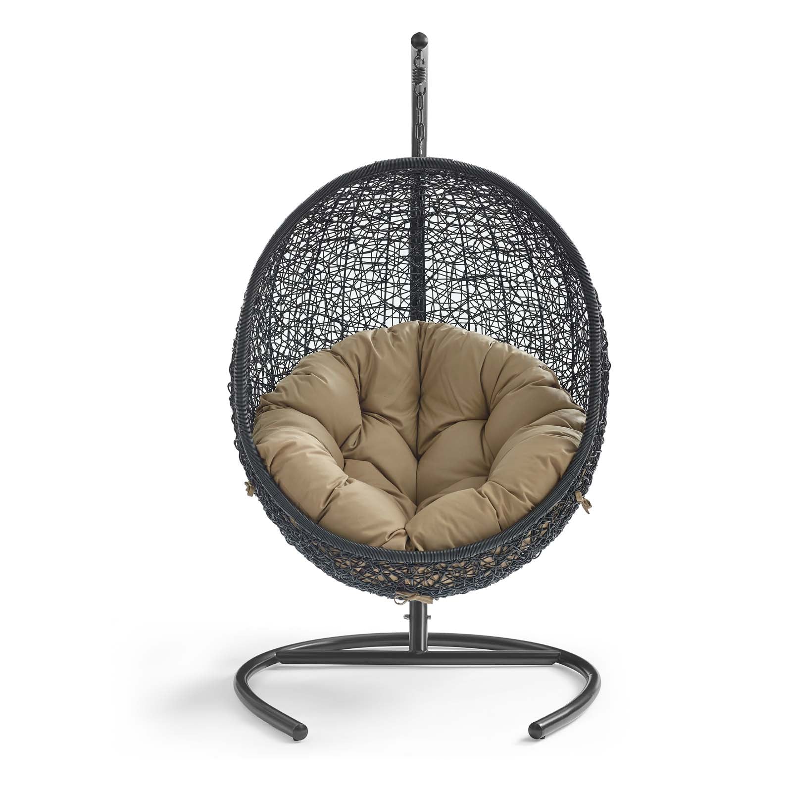 Modway Outdoor Swings - Encase Swing Outdoor Patio Lounge Chair Mocha