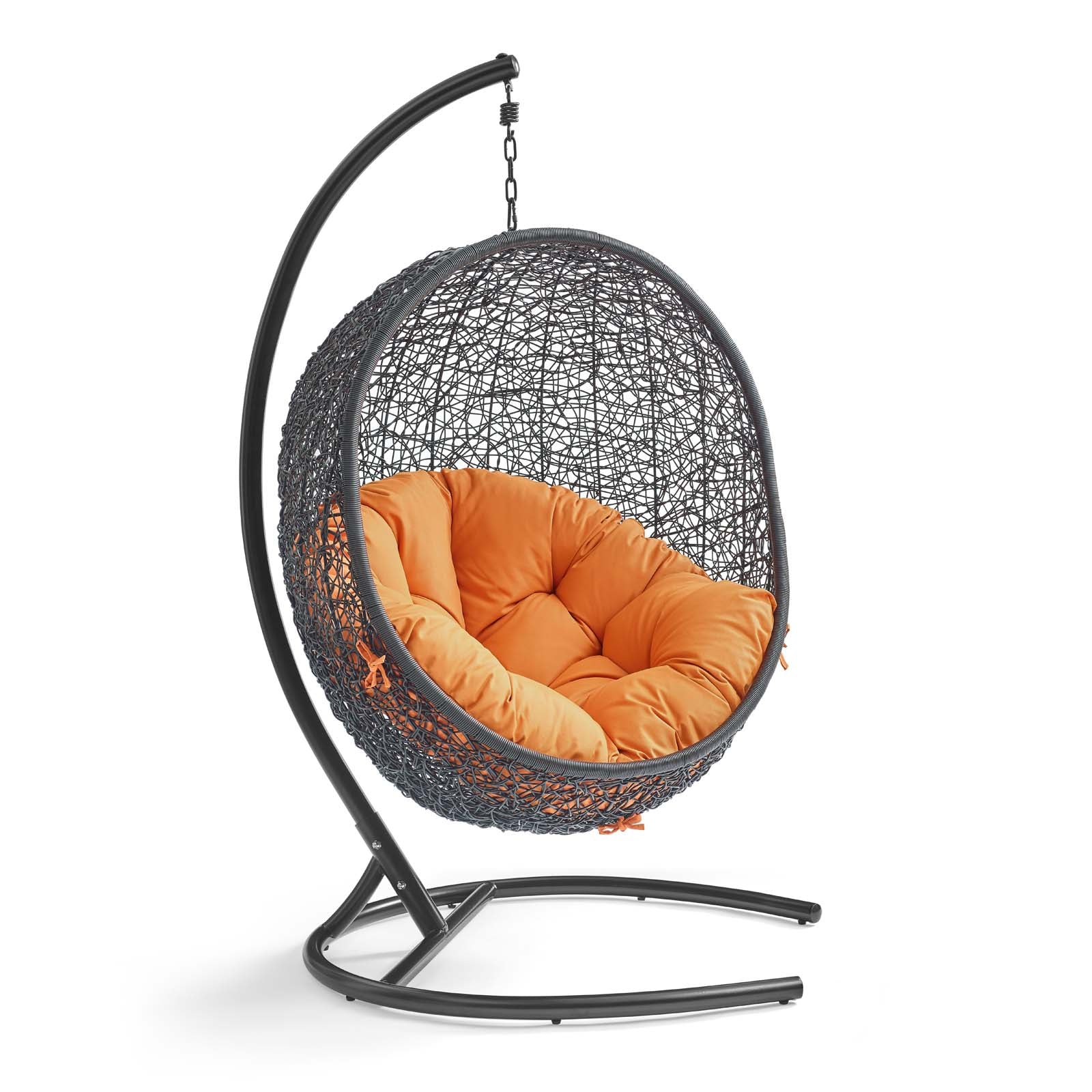 Modway Outdoor Swings - Encase Swing Outdoor Patio Lounge Chair Orange