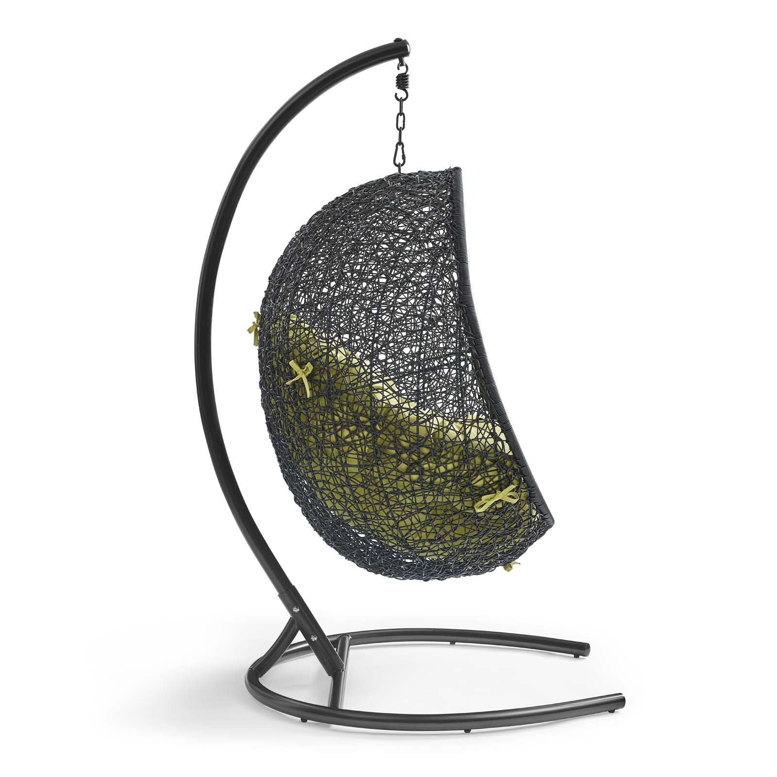 Modway Outdoor Swings - Encase Swing Outdoor Patio Lounge Chair Peridot