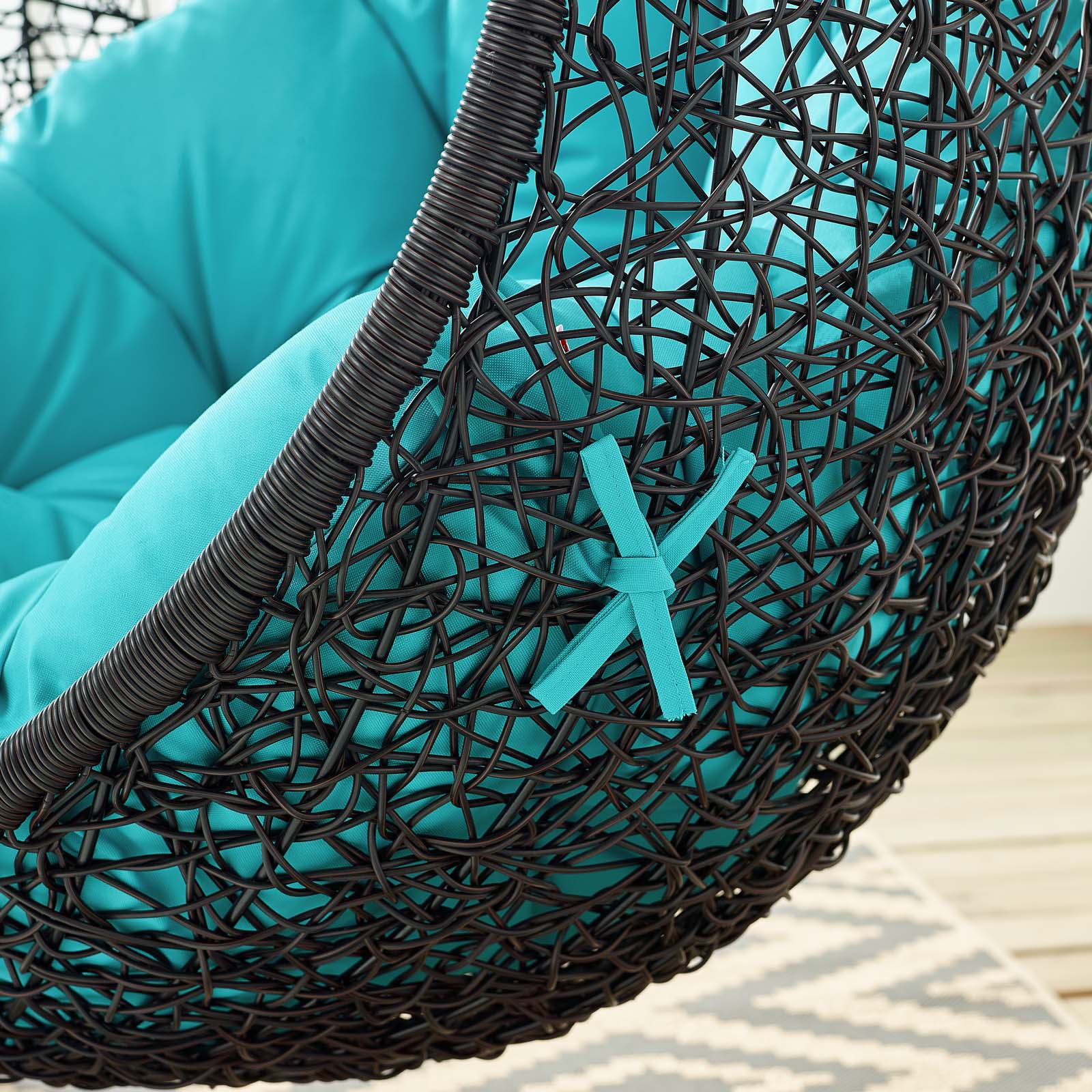 Modway Outdoor Swings - Encase Swing Outdoor Patio Lounge Chair Turquoise