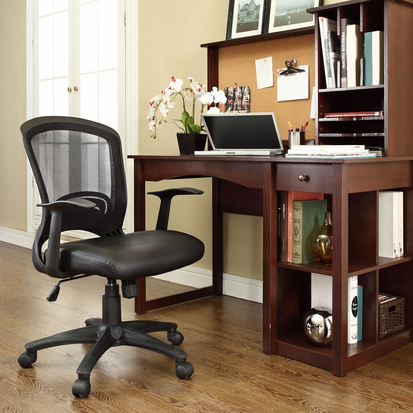 Modway Task Chairs - Pulse Vinyl Office Chair Black