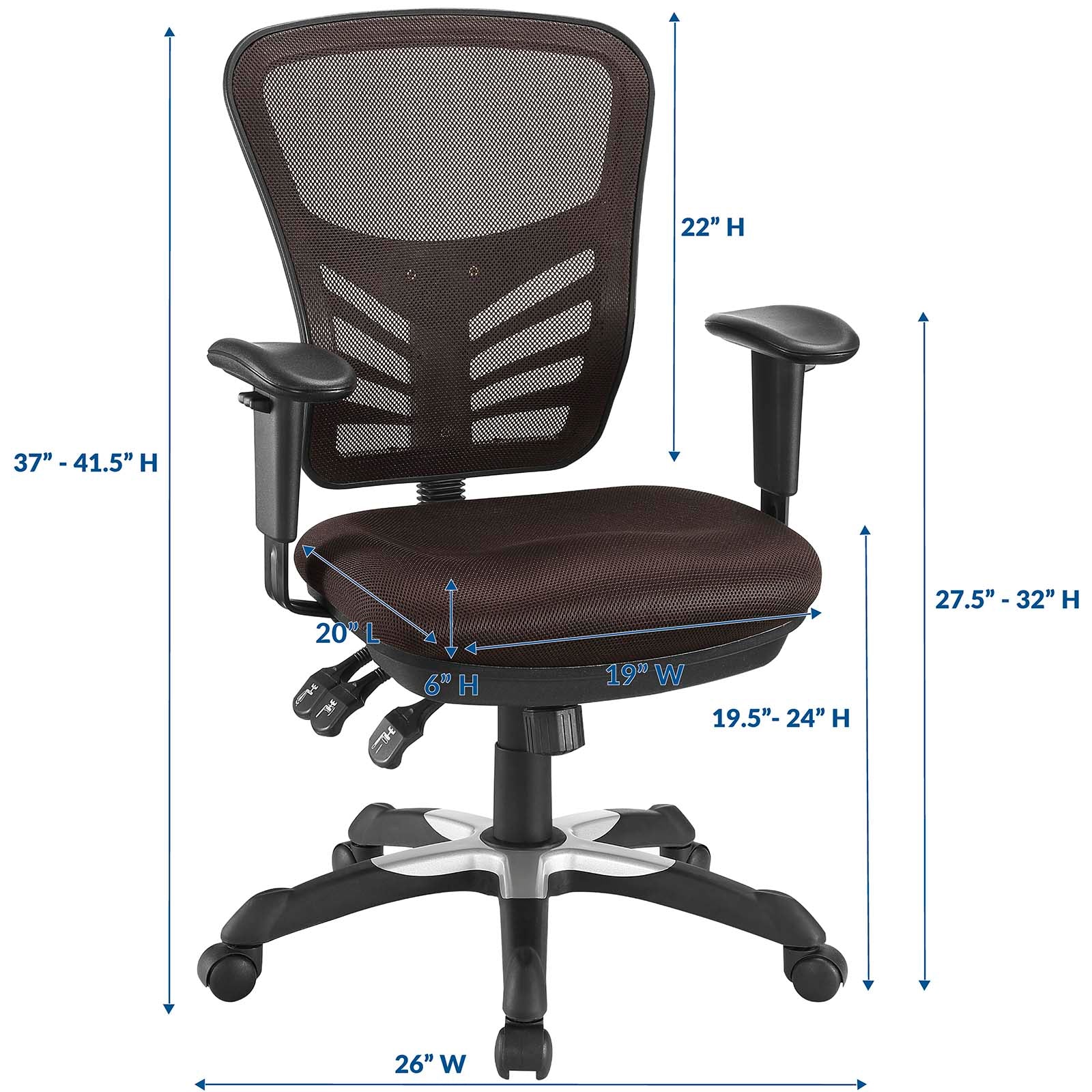 Modway Task Chairs - Articulate Office Chair Brown