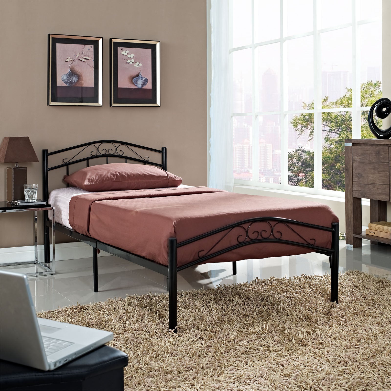 Modway Beds - Townhouse Twin Bed Black