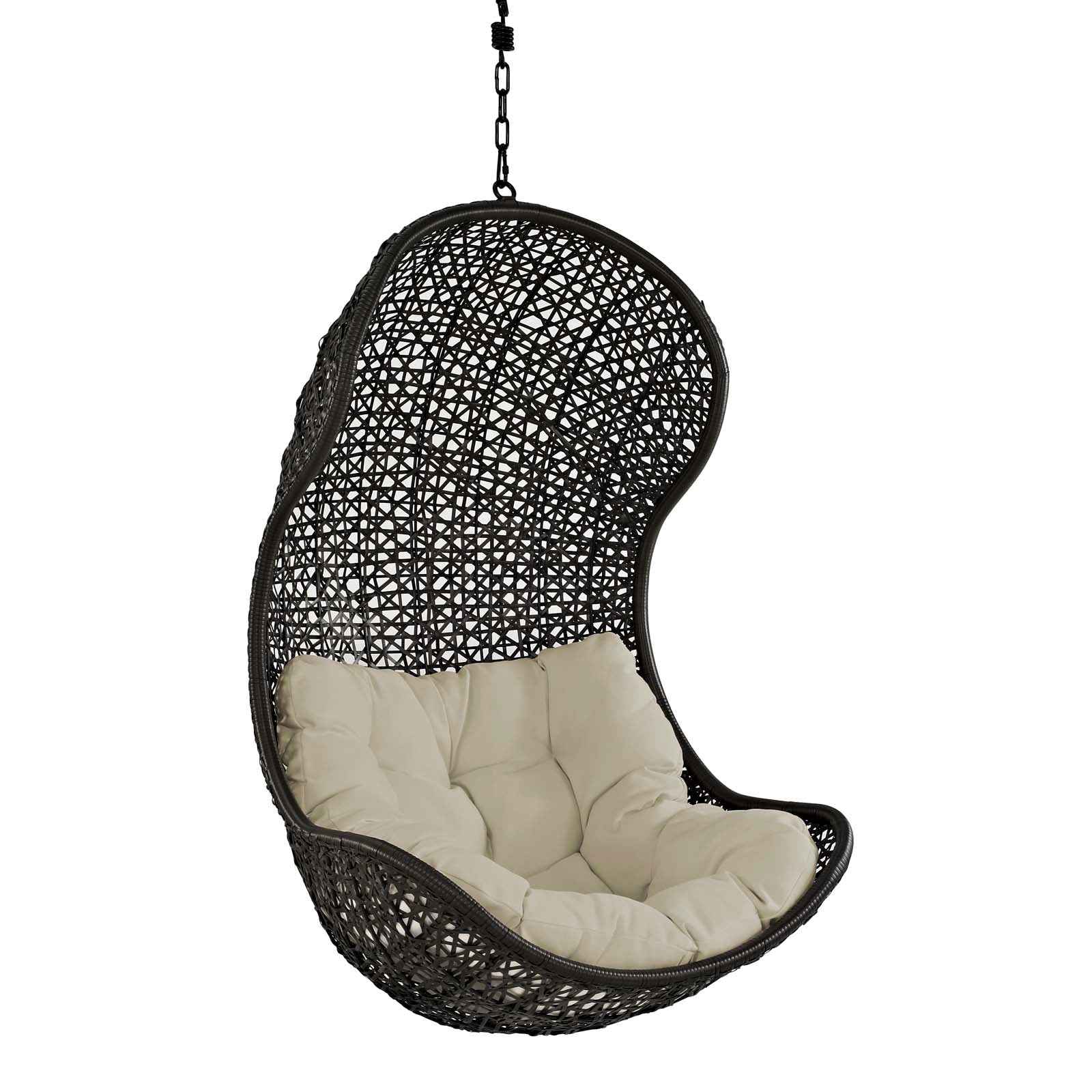 Modway Outdoor Swings - Parlay Swing Outdoor Lounge Chair Espresso & Beige