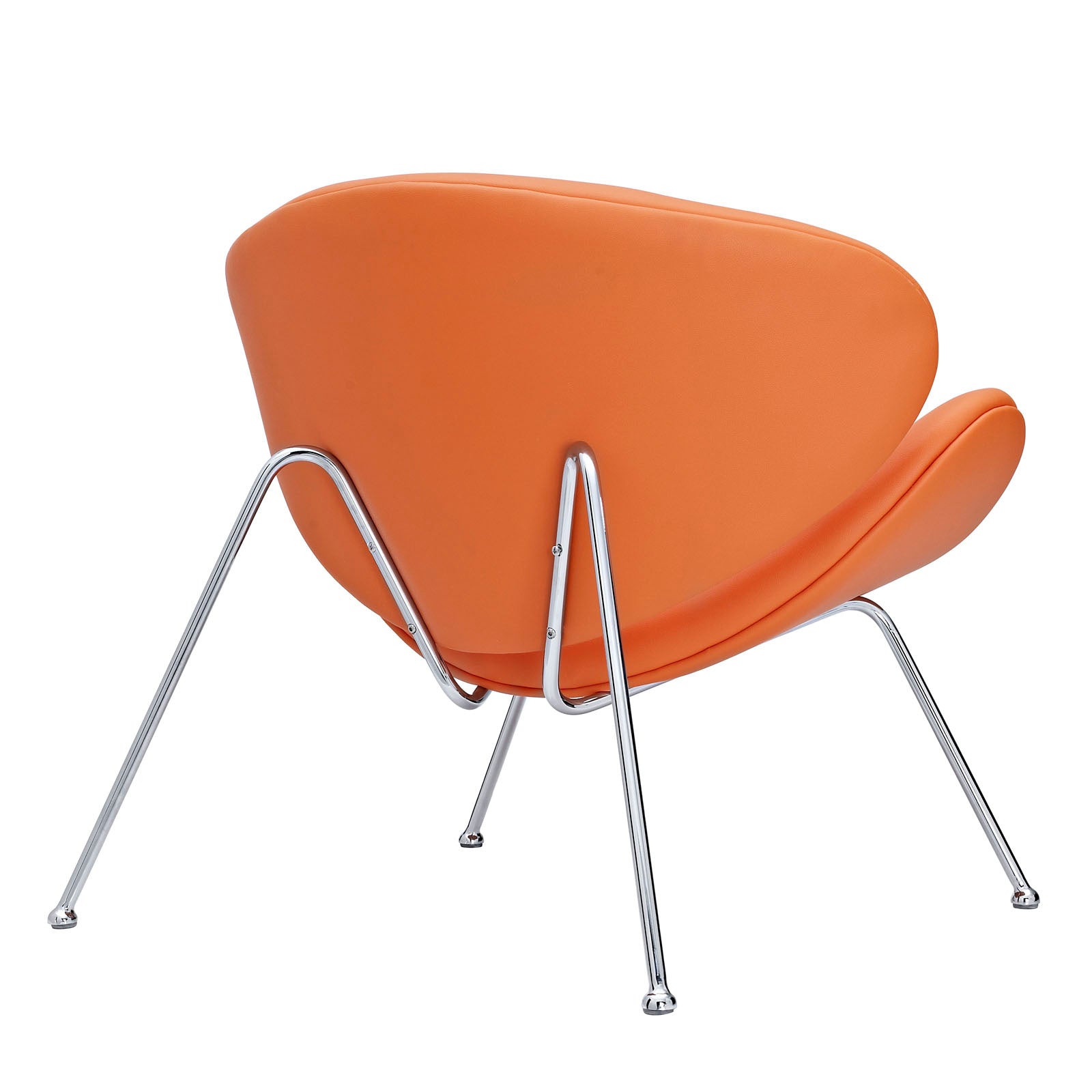 Modway Accent Chairs - Nutshell Upholstered Vinyl Lounge Chair Orange