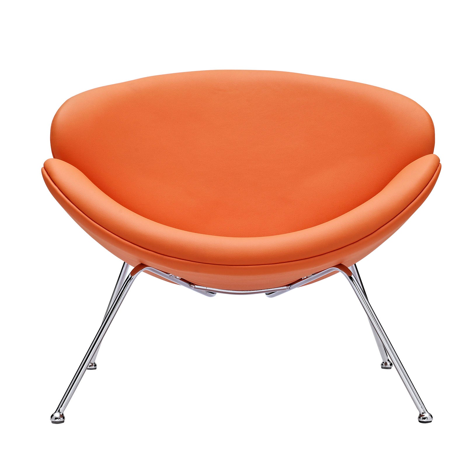Modway Accent Chairs - Nutshell Upholstered Vinyl Lounge Chair Orange