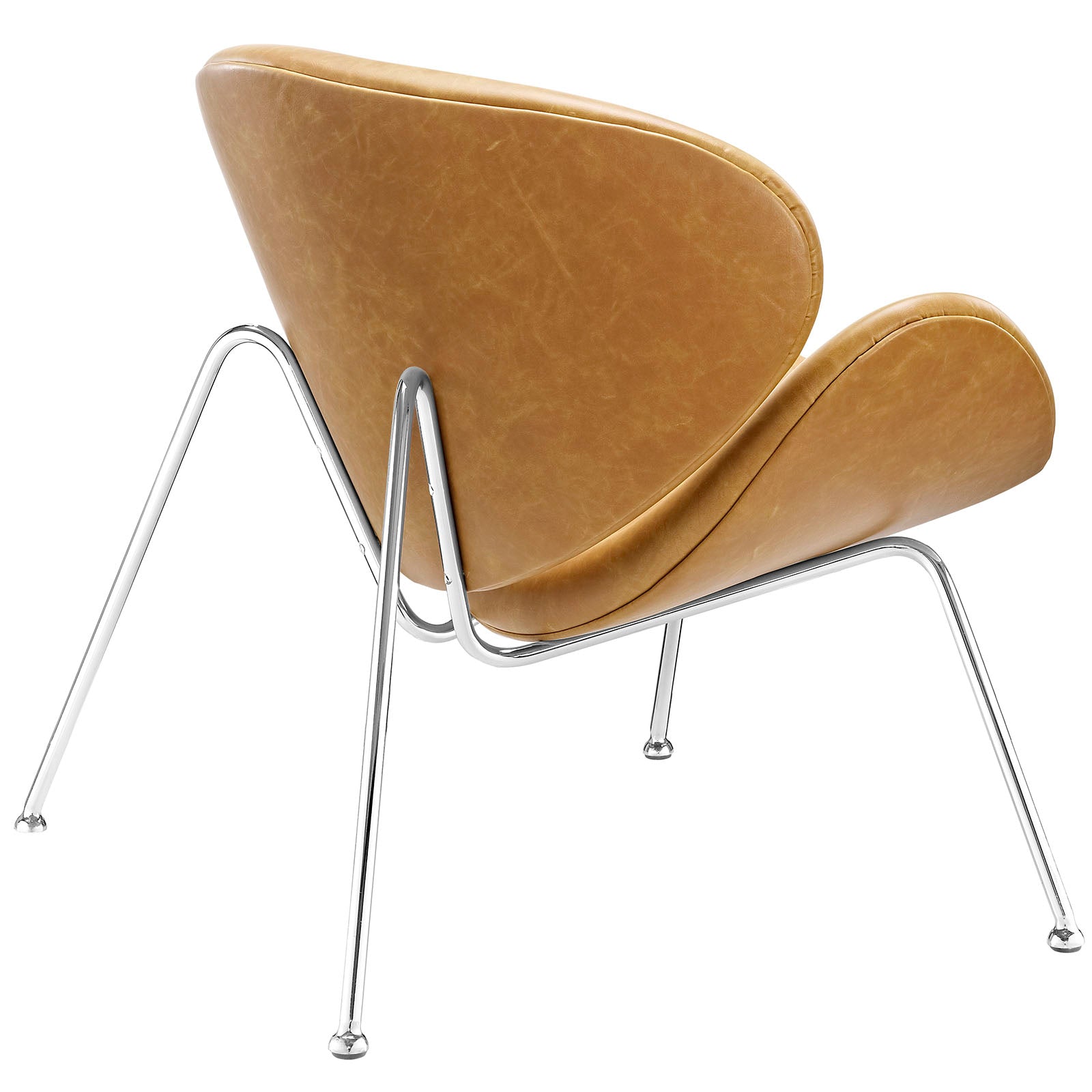 Modway Accent Chairs - Nutshell Upholstered Vinyl Lounge Chair Tan