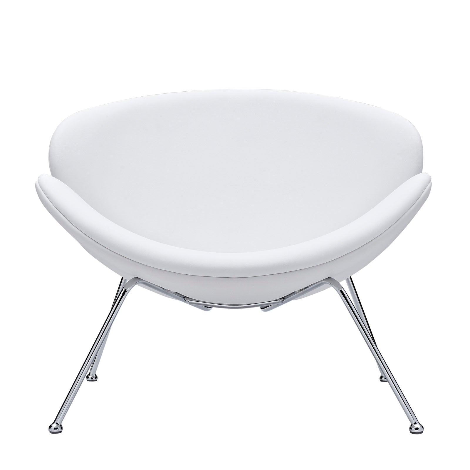 Modway Accent Chairs - Nutshell Upholstered Vinyl Lounge Chair White