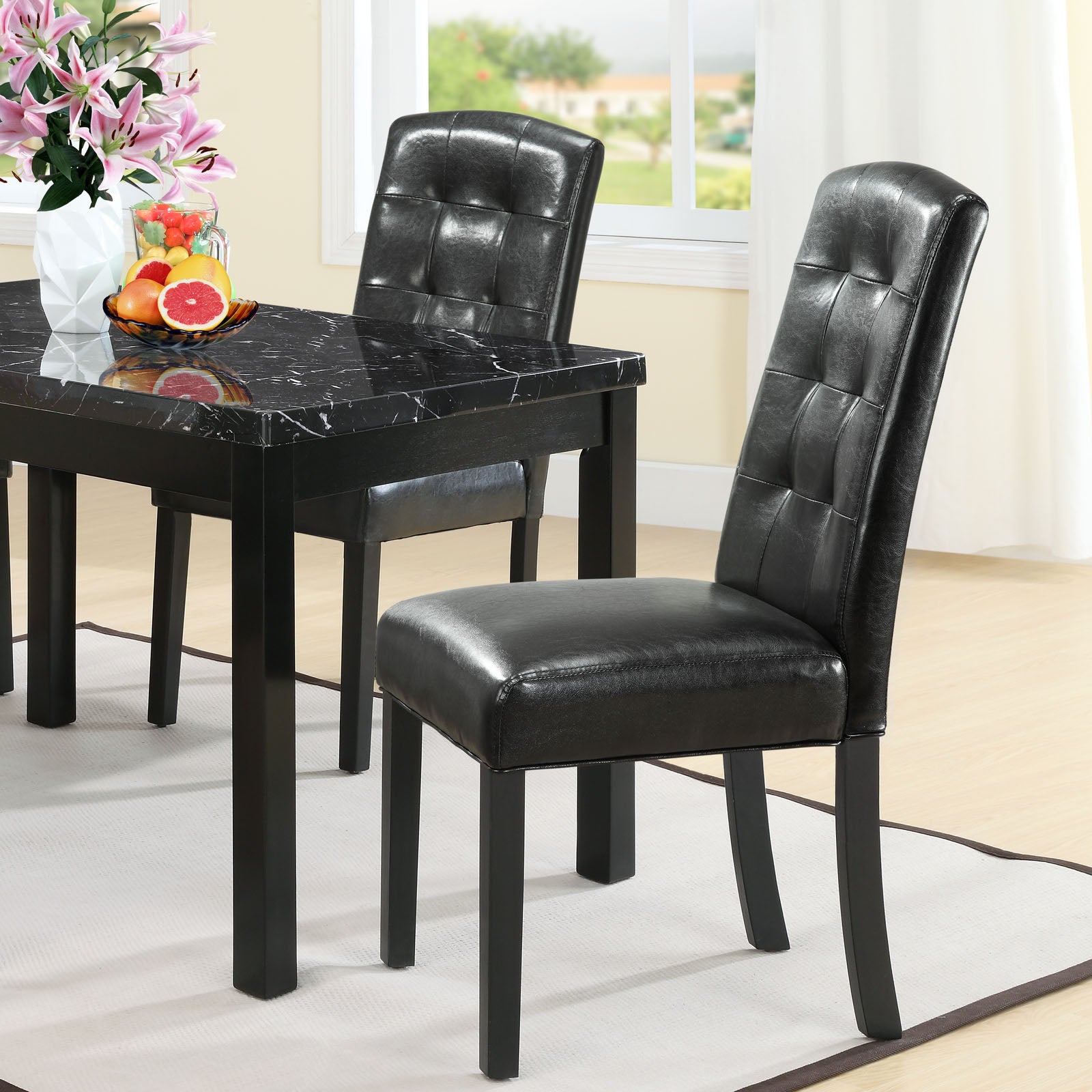 Modway Dining Chairs - Perdure Dining Vinyl Side Chair Black