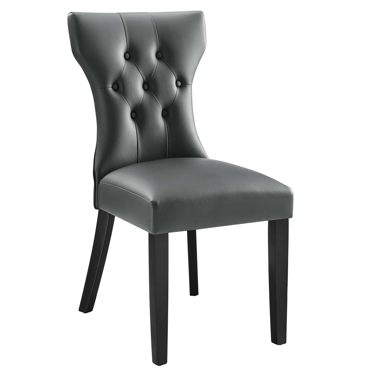 Modway Dining Chairs - Silhouette Dining Vinyl Side Chair Gray