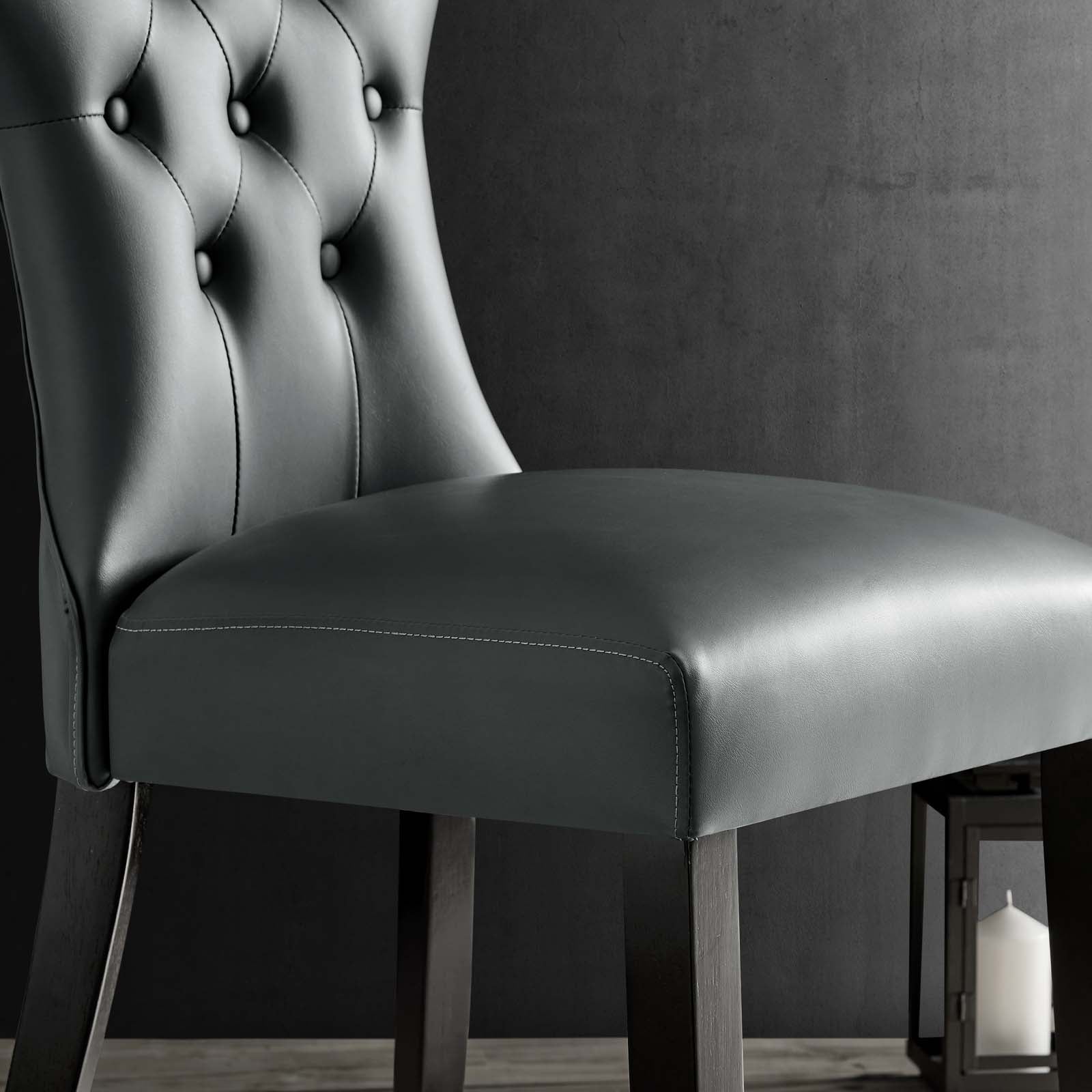 Modway Dining Chairs - Silhouette Dining Vinyl Side Chair Gray