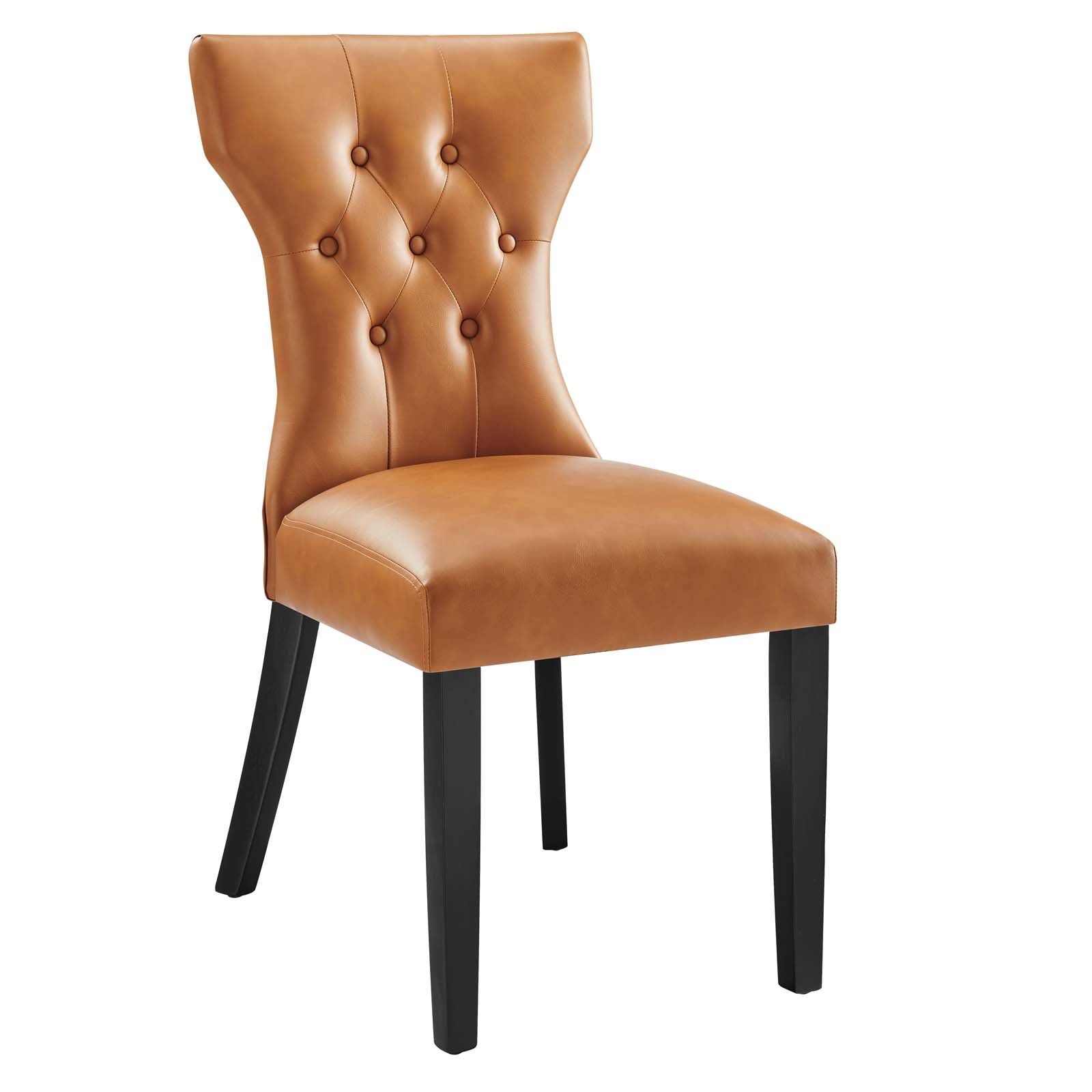 Modway Dining Chairs - Silhouette Dining Vinyl Side Chair Tan