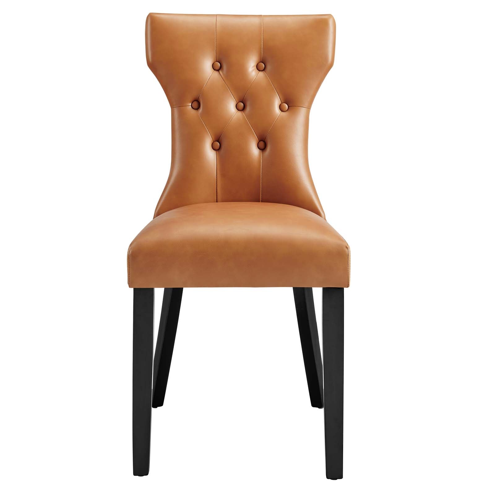 Modway Dining Chairs - Silhouette Dining Vinyl Side Chair Tan