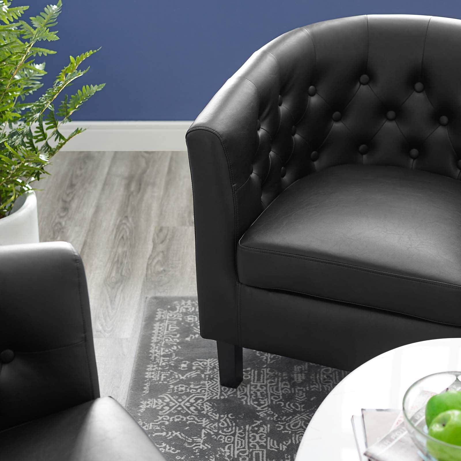 Modway Accent Chairs - Prospect Upholstered Vinyl Armchair Black