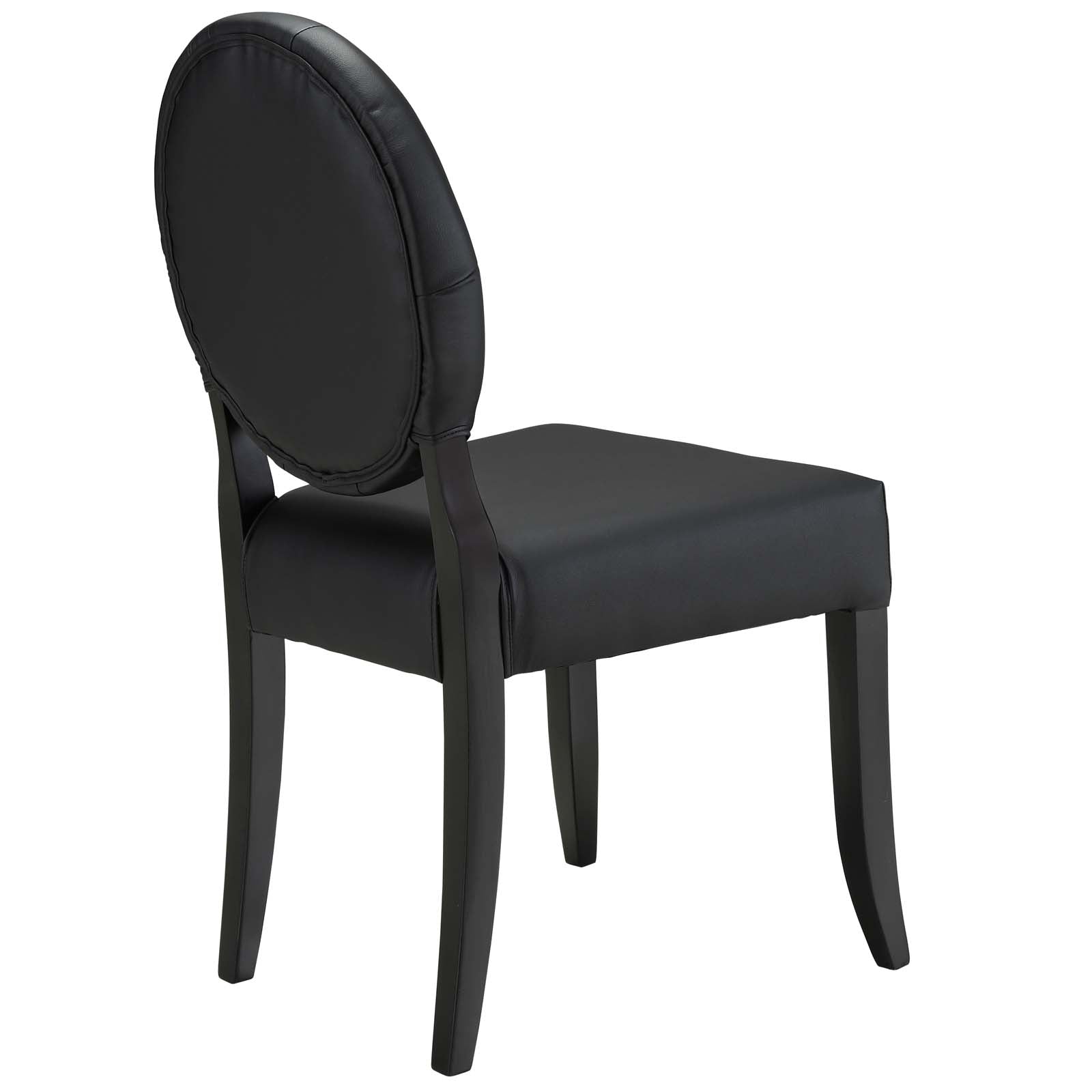 Modway Dining Chairs - Button Dining Vinyl Side Chair Black
