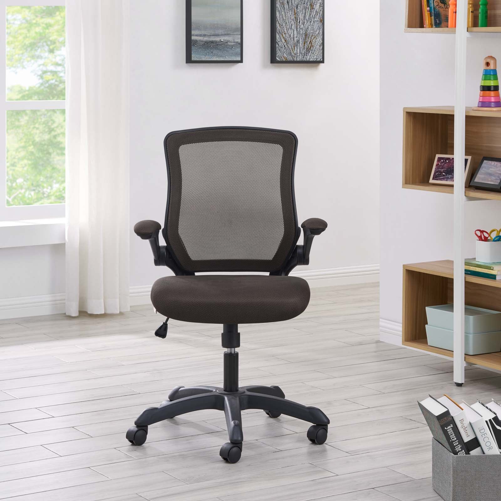 Modway Task Chairs - Veer Mesh Office Chair Brown