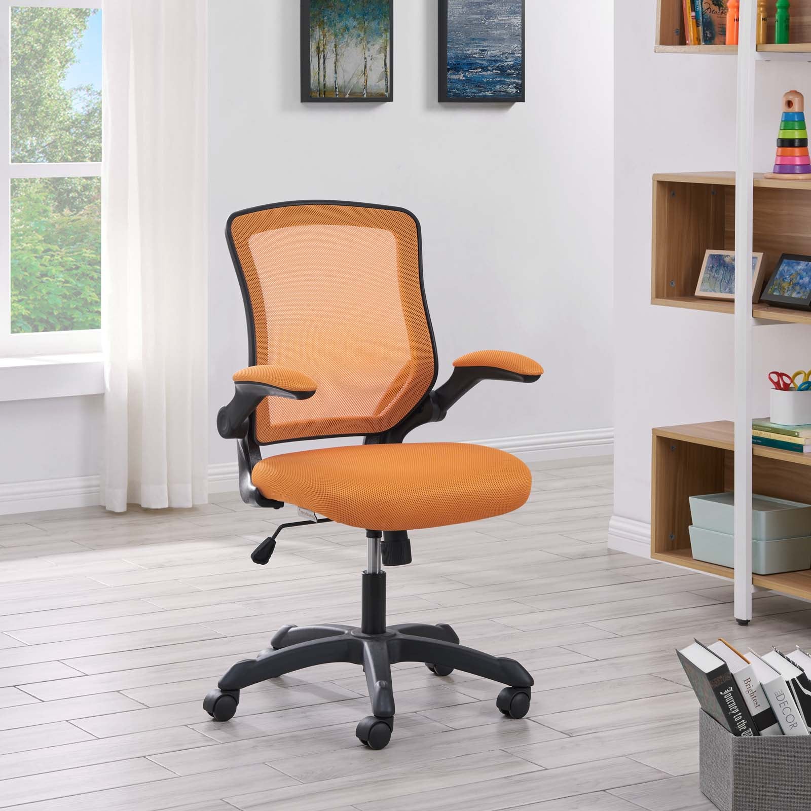 Modway Task Chairs - Veer Mesh Office Chair Orange