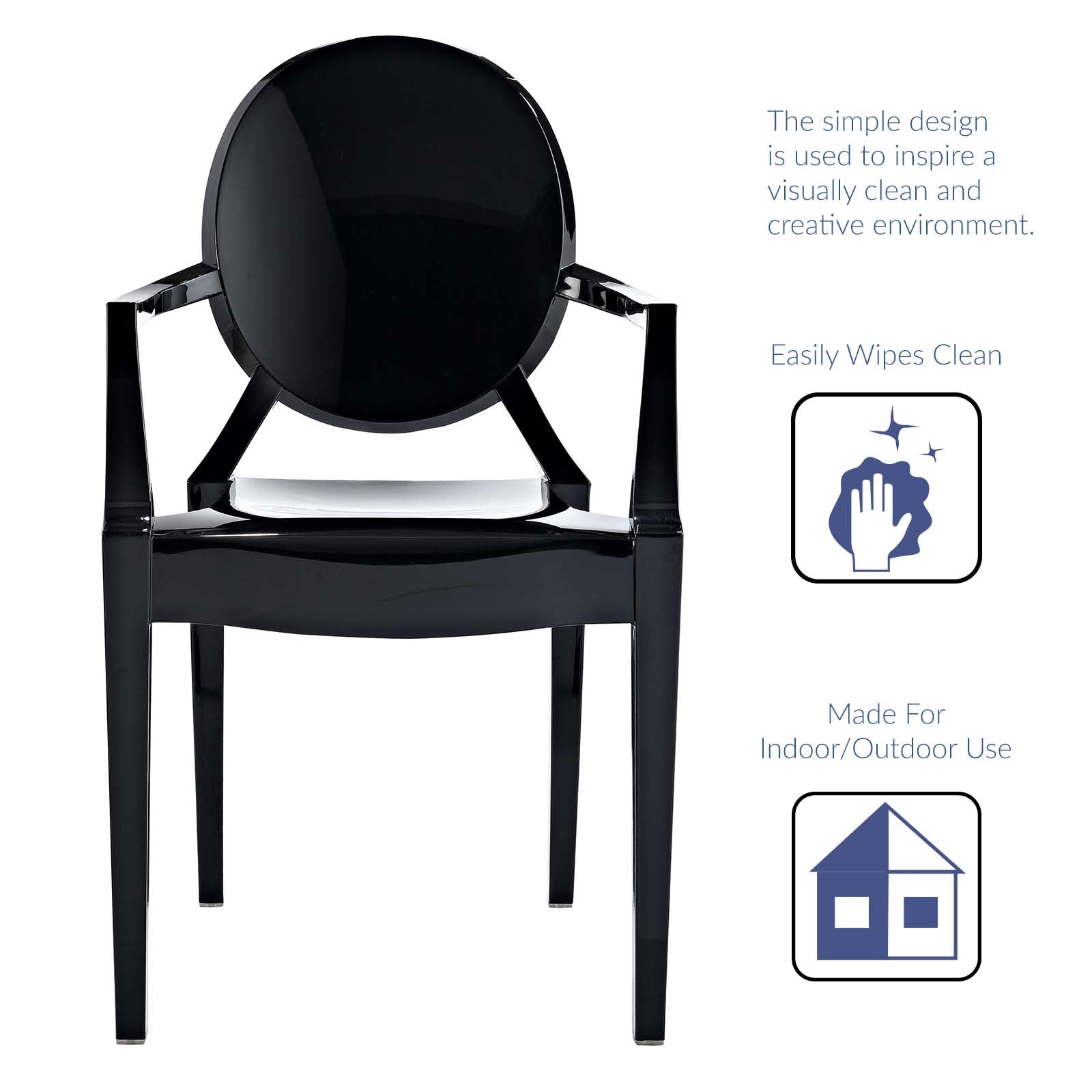 Modway Dining Chairs - Casper Dining Armchairs Set of 2 Black