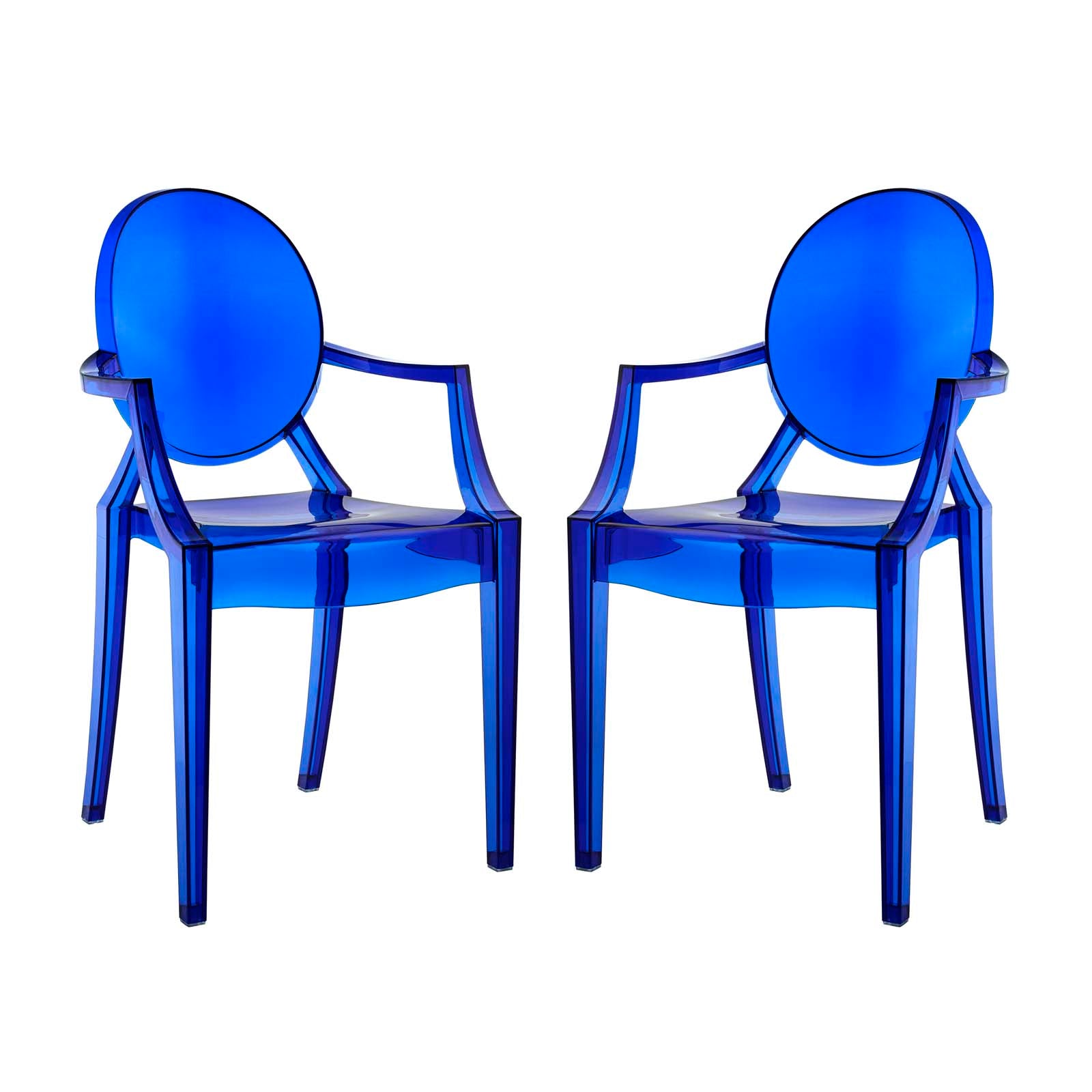 Modway Dining Chairs - Casper Dining Armchairs Set of 2 Blue