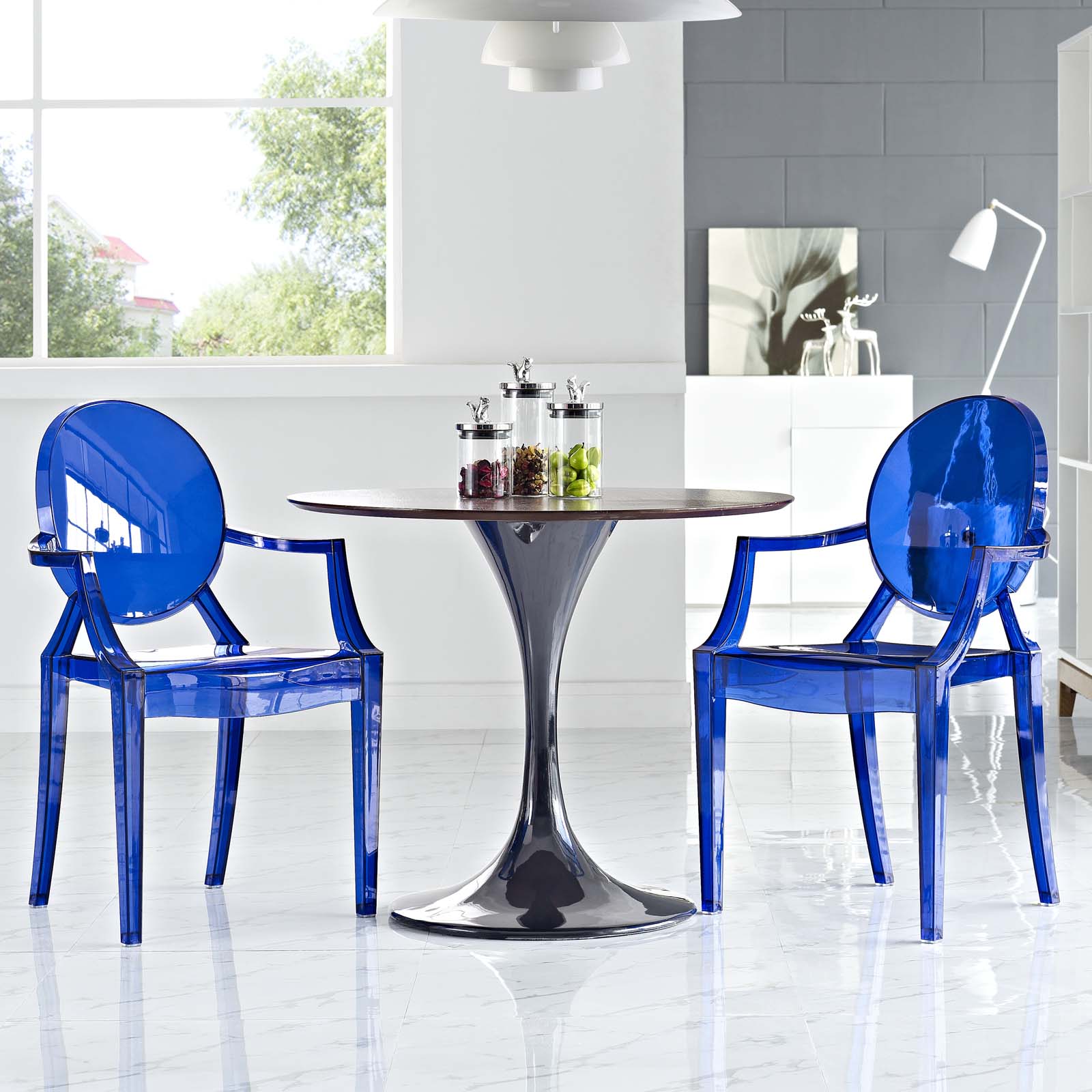Modway Dining Chairs - Casper Dining Armchairs Set of 2 Blue