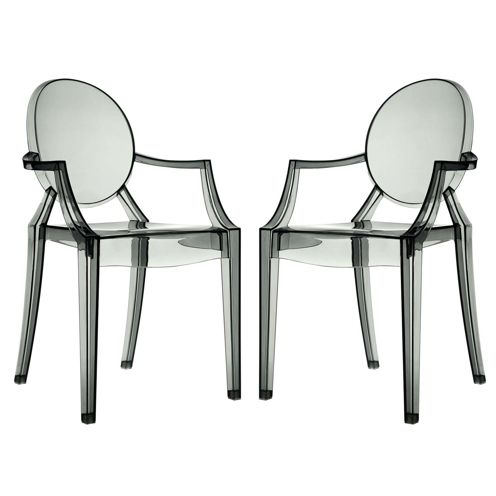 Modway Dining Chairs - Casper Dining Armchairs Smoke (Set of 2)