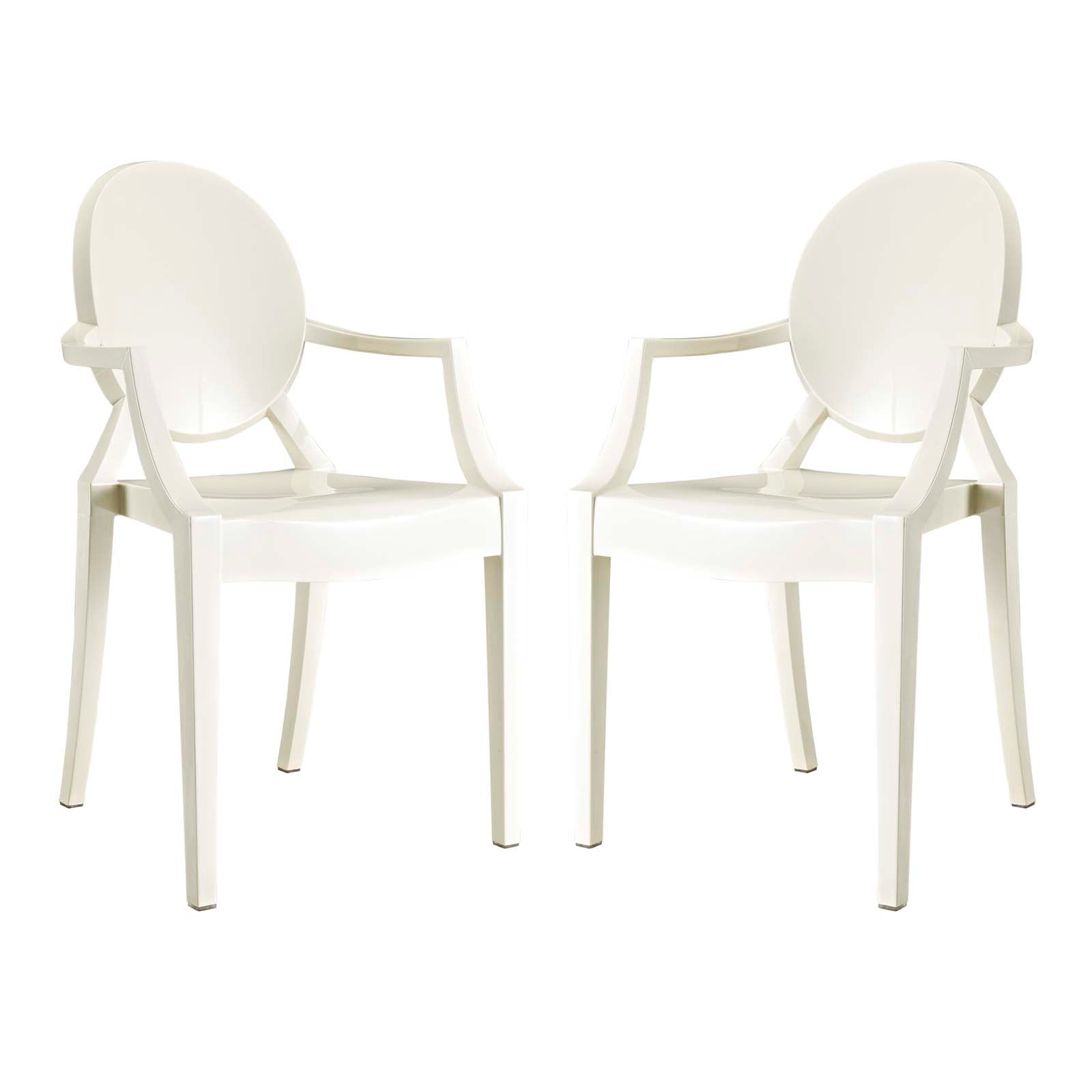 Modway Dining Chairs - Casper Dining Armchairs Set Of 2 White