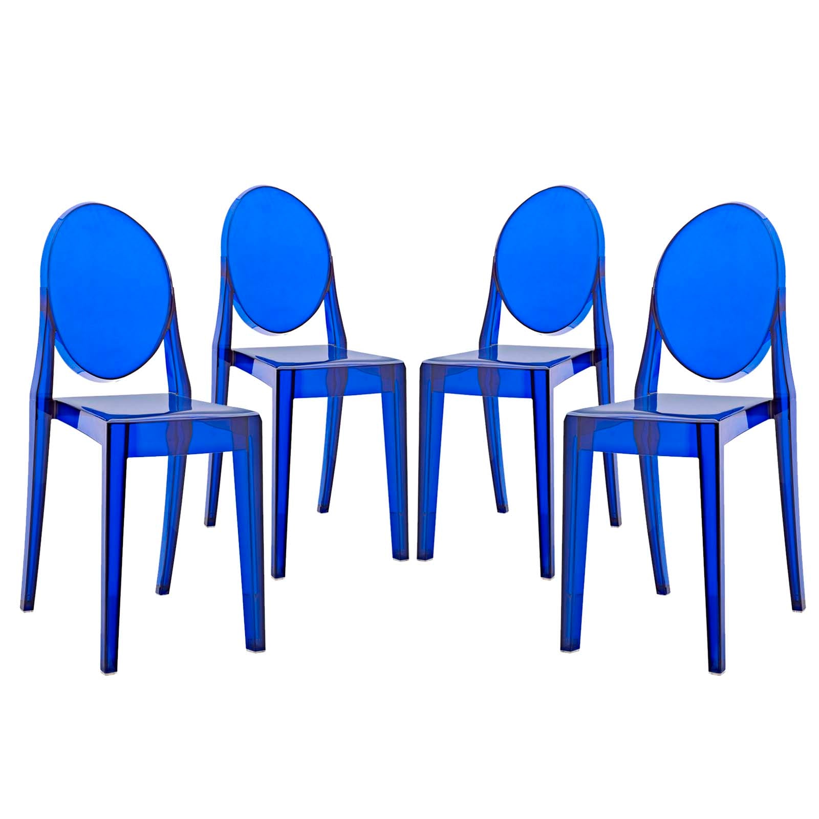 Modway Dining Chairs - Casper Dining Chairs (Set of 4) Blue