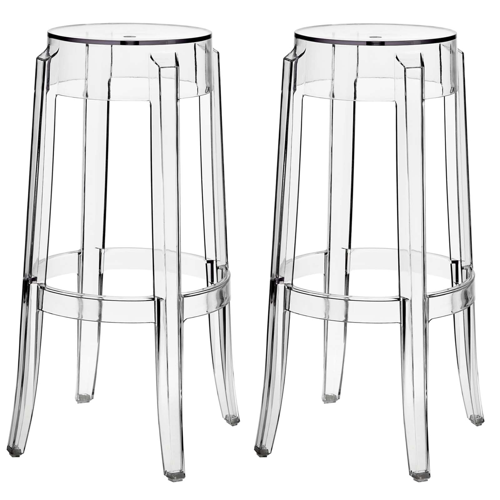 Modway Barstools - Casper Bar Stool Clear (Set of 2)