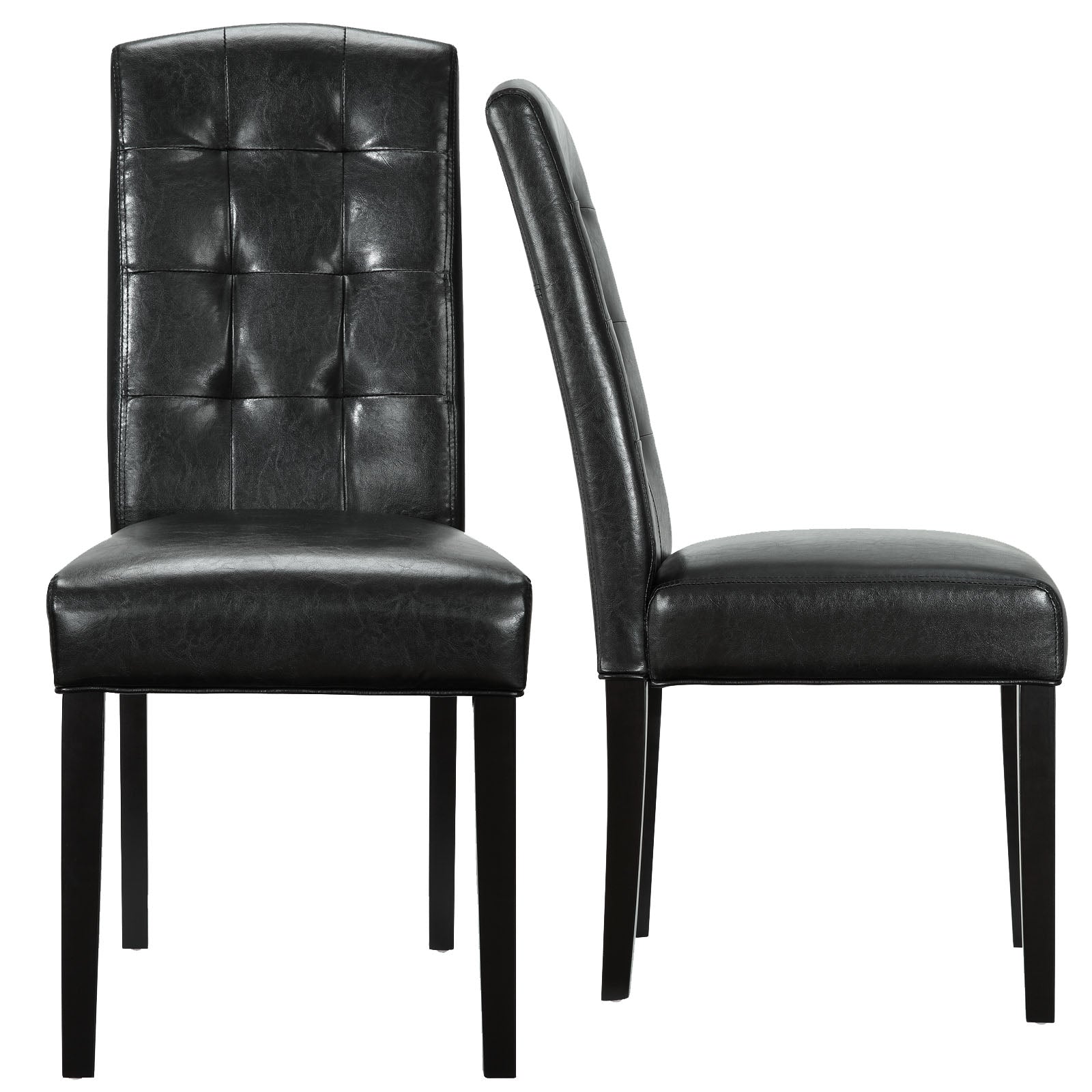 Modway Dining Chairs - Perdure Dining Chairs Vinyl Set of 2 Black
